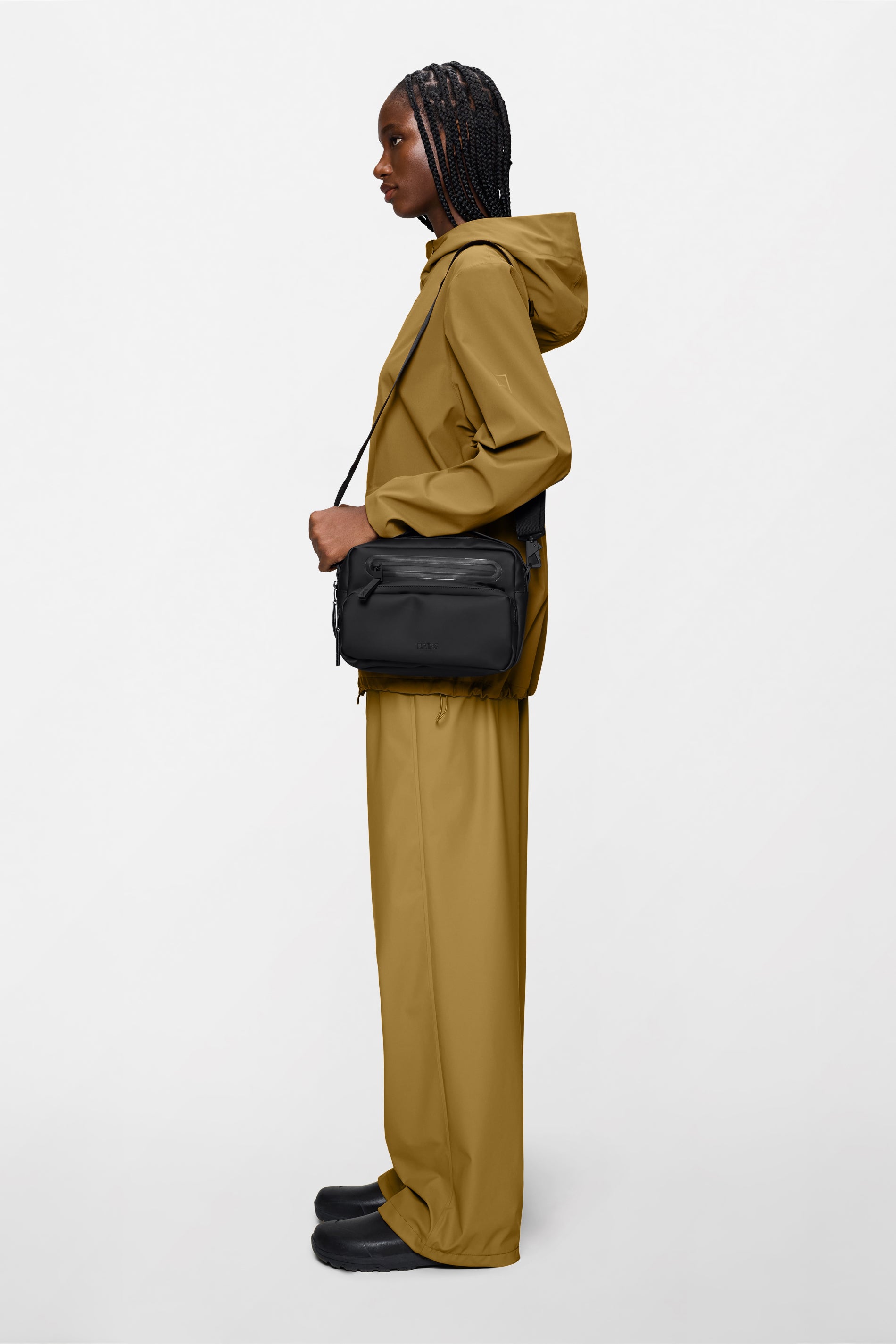 RAINS Cargo Box Bag Black Crossbody