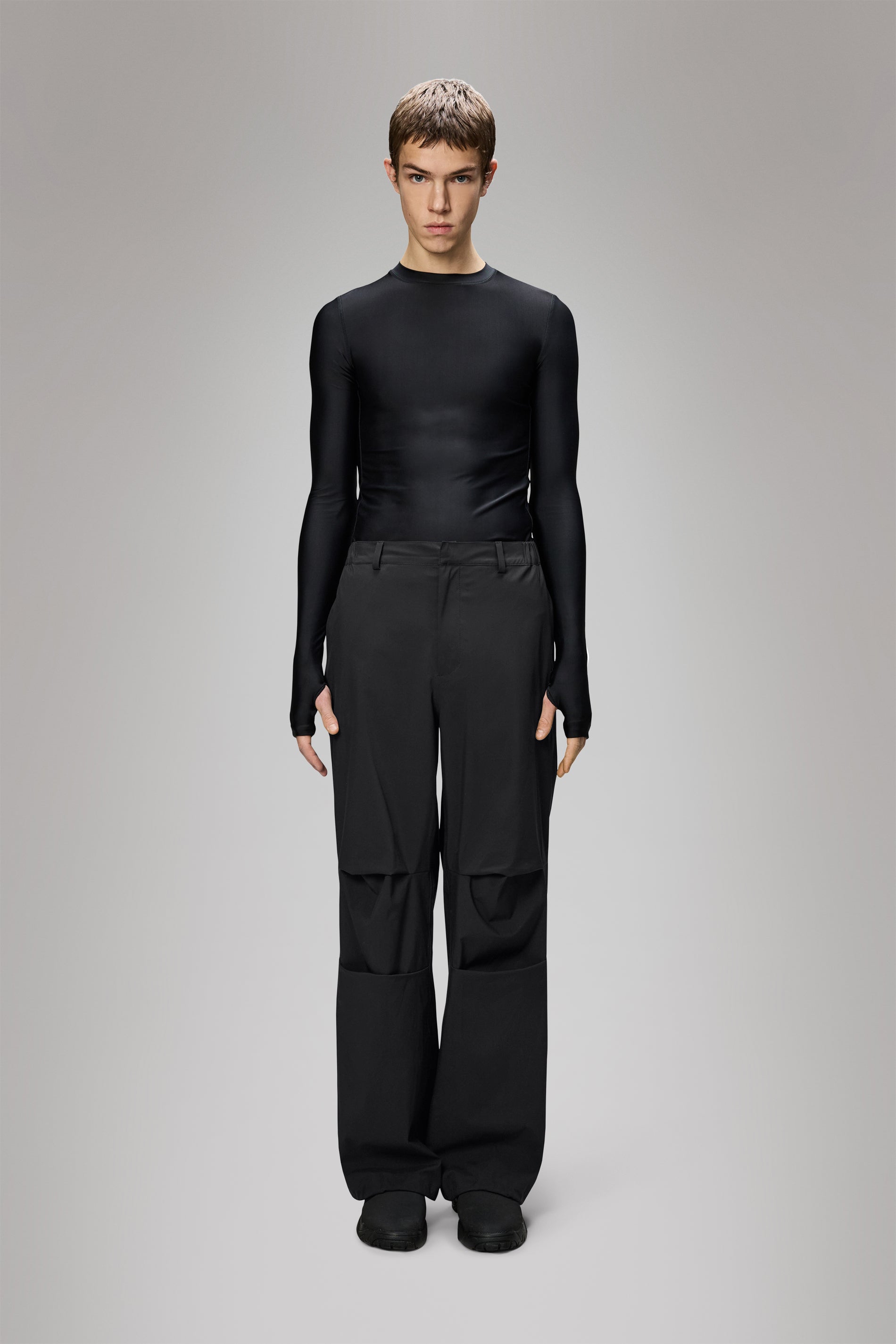 RAINS Suva Hardshell Pants Wide Black Pants