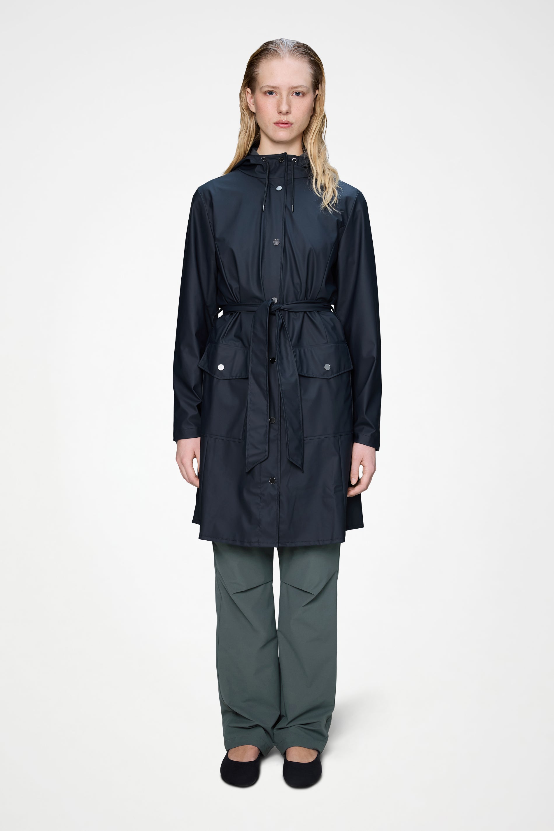 RAINS Curve Long Jacket
Navy Jacket