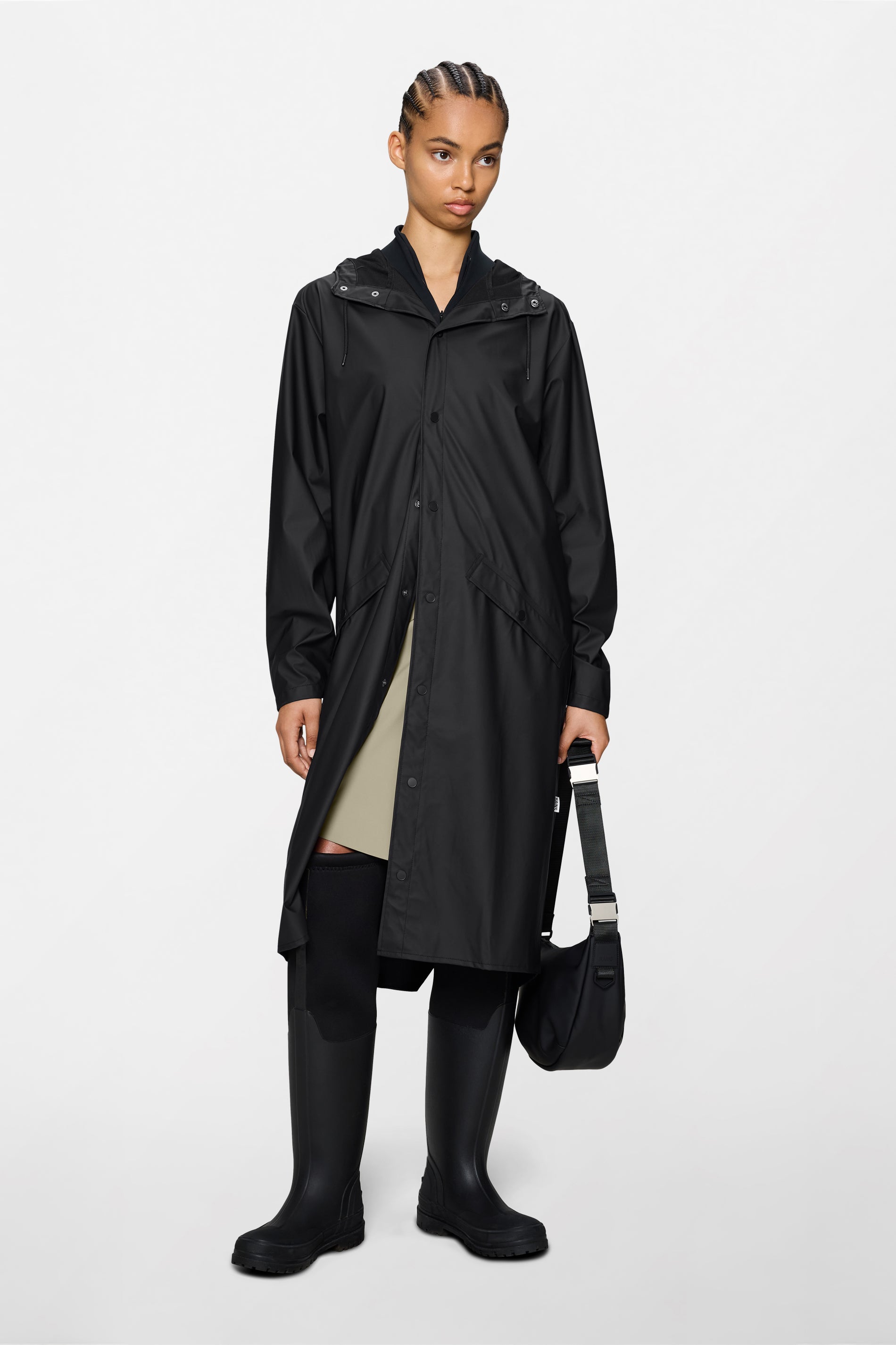 RAINS Longer Jacket Black Jacket