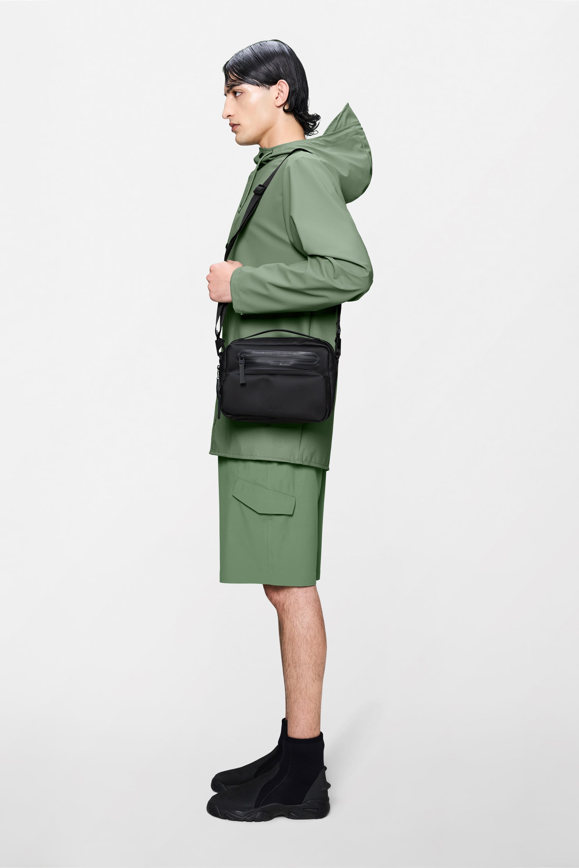 RAINS Cargo Box Bag Black Crossbody