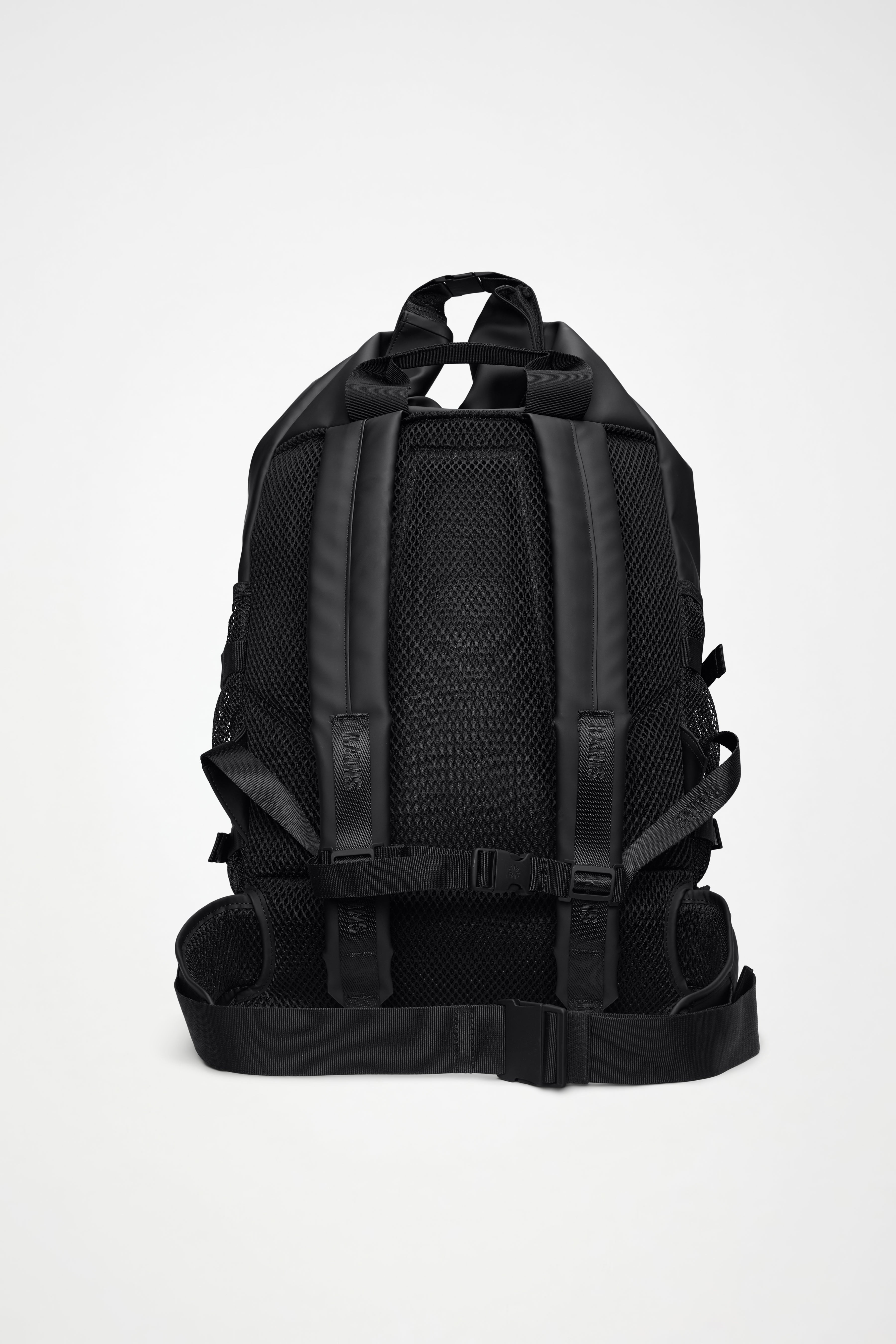 RAINS Trail Mountianeer Rolltop Large Black Backpack