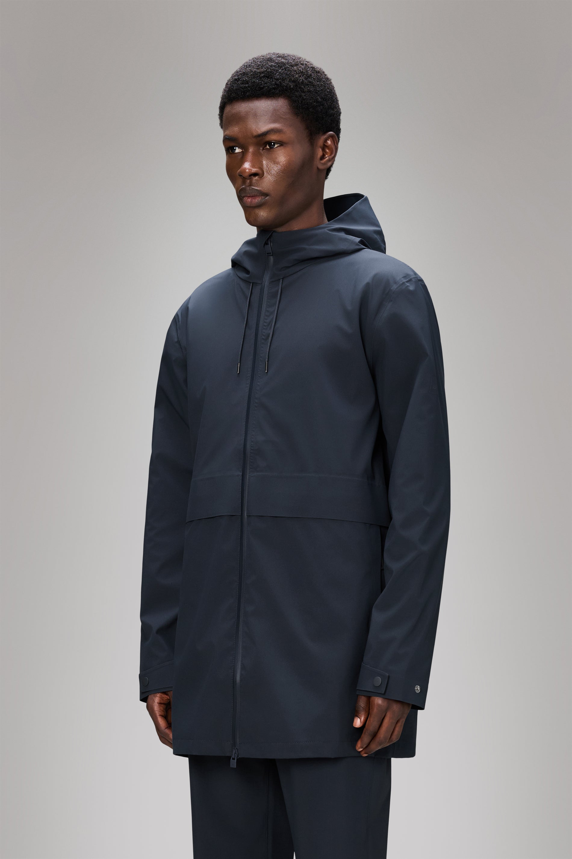 RAINS Suva Hardshell Long Jacket Navy Jacket