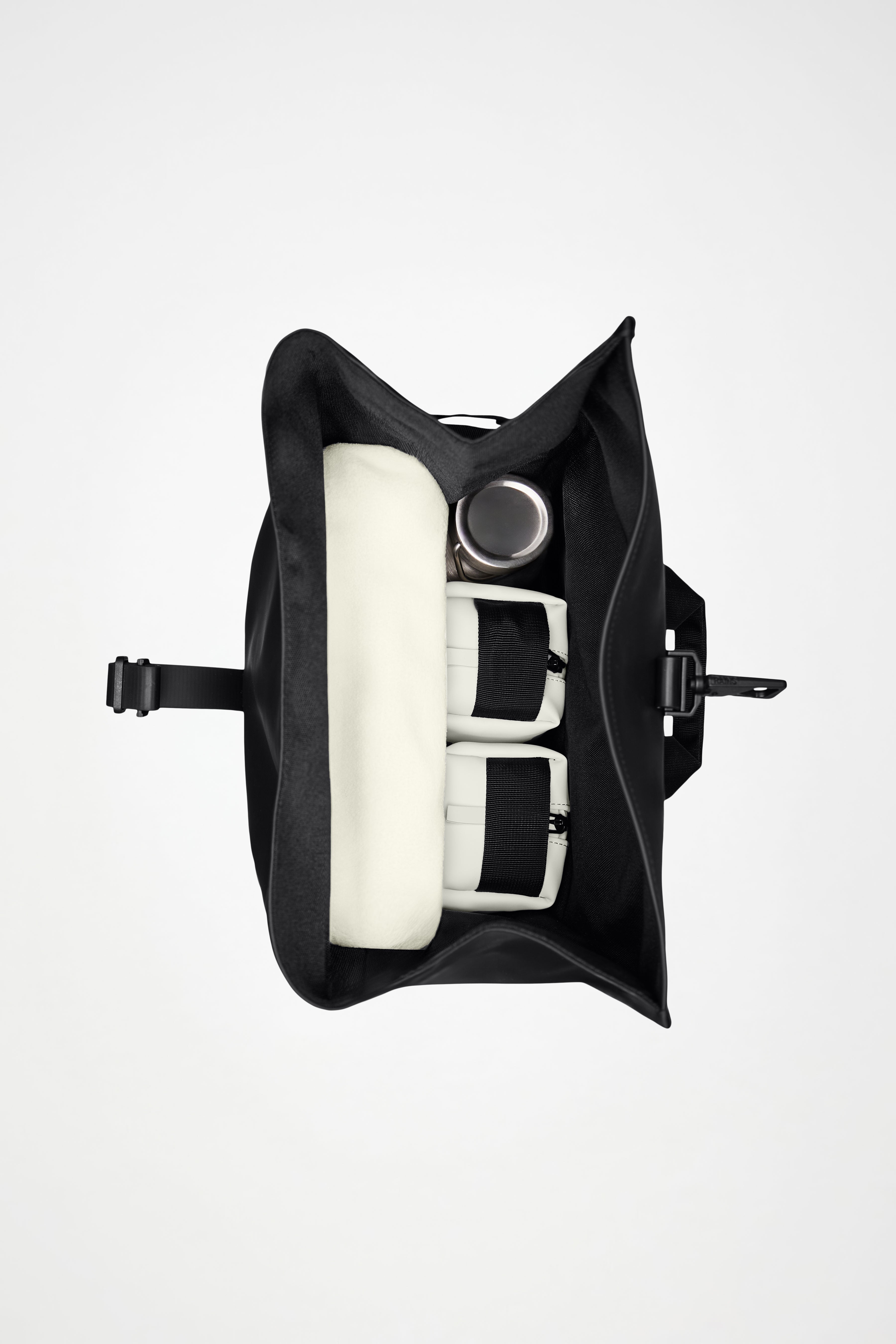 RAINS Rolltop Rucksack Large Black 23L H63 x D14 x W32 cm Backpack