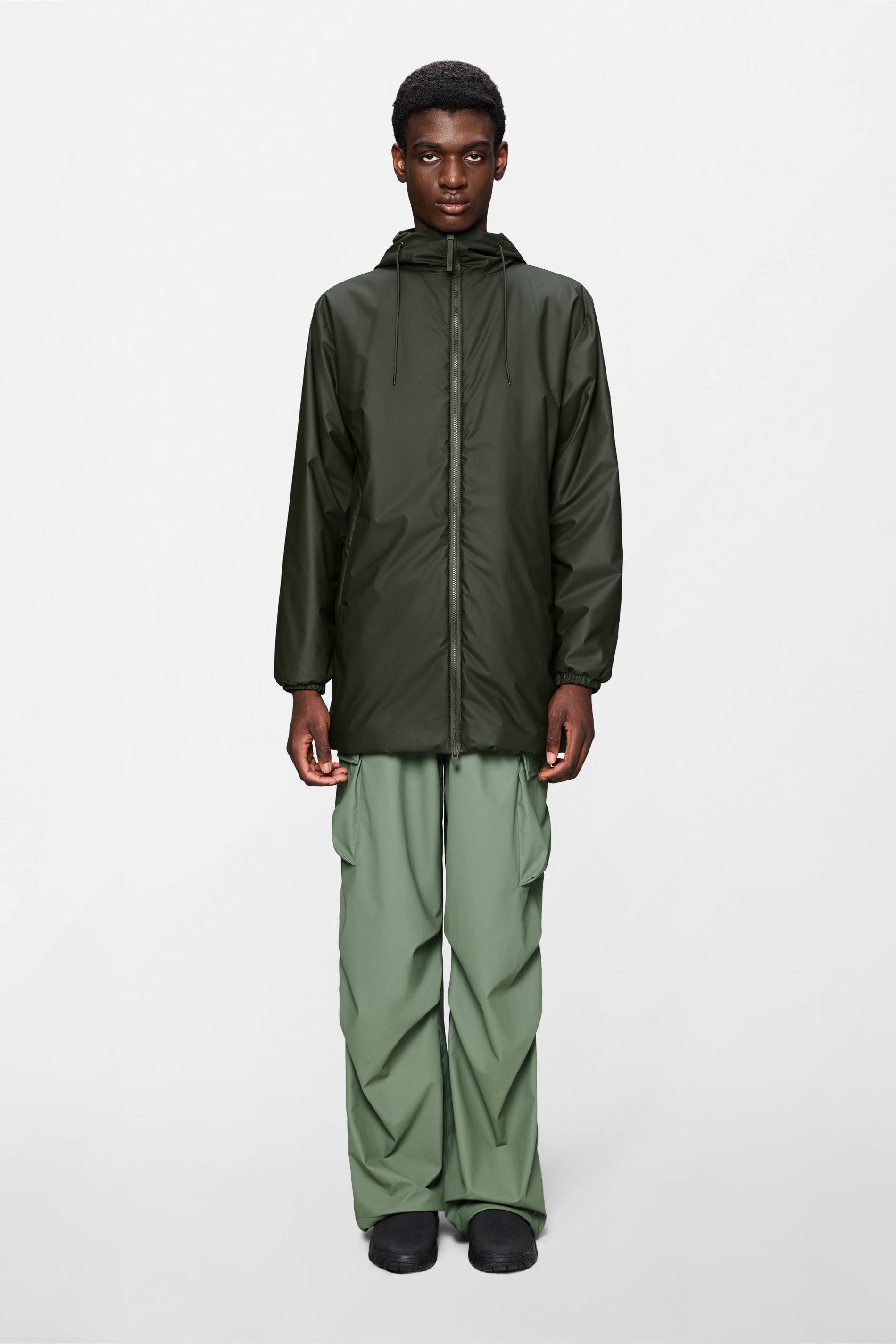 RAINS Lohja Long Insulated Jacket Green Jacket