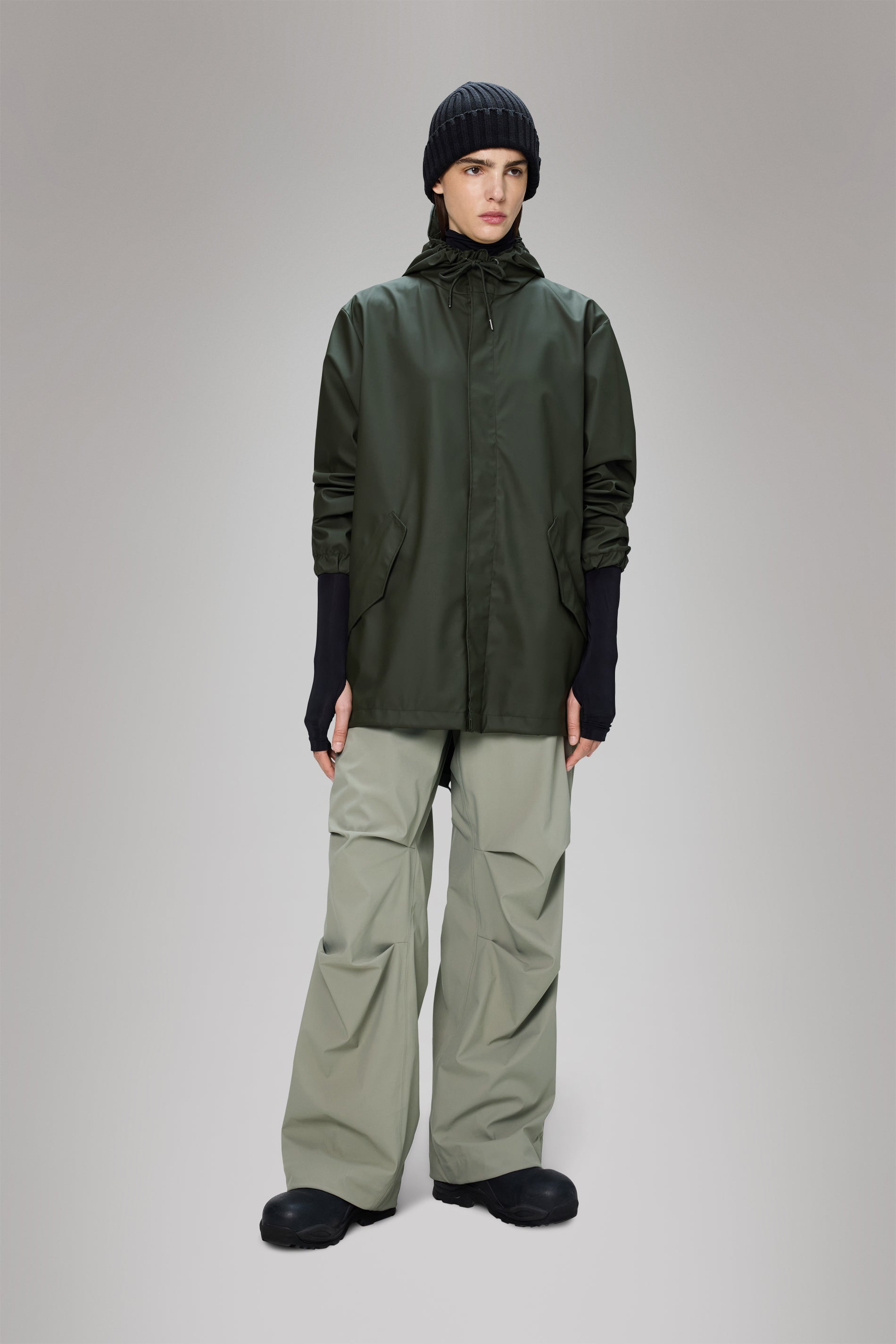 RAINS Fishtail Jacket Green Jacket