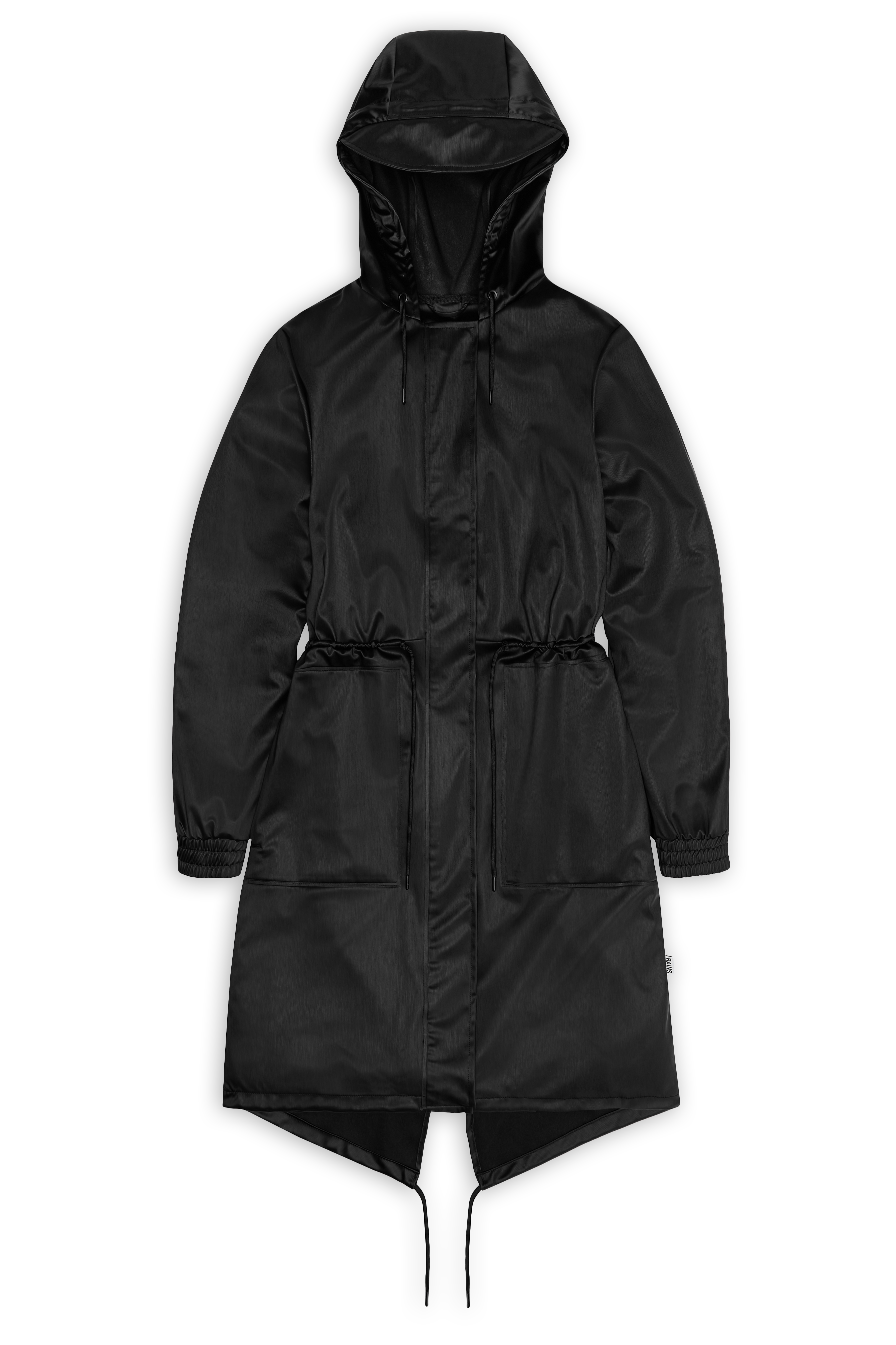 RAINS String W Parka Black Grain Jacket