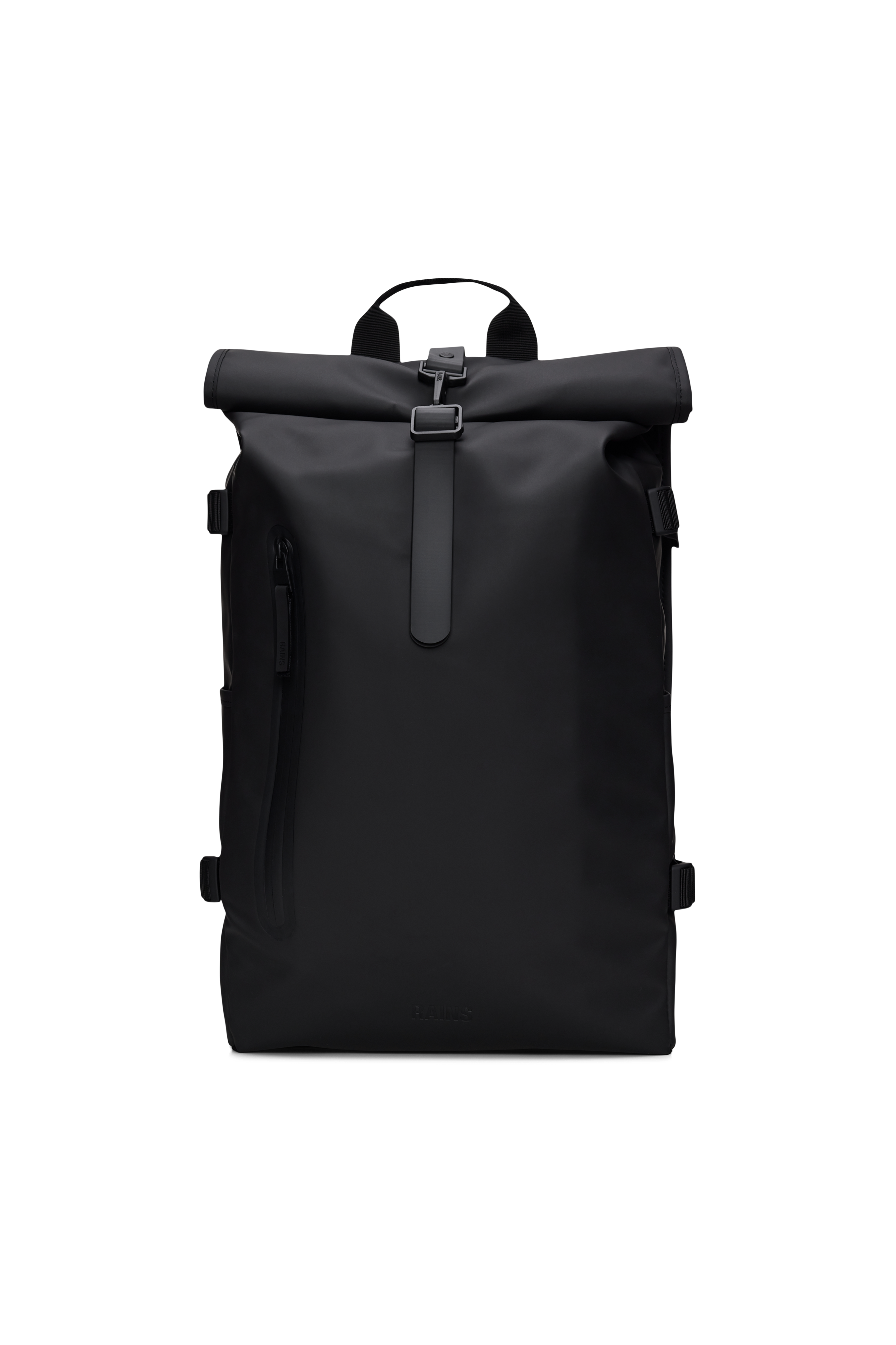RAINS Rolltop Rucksack Large Black 28L H63 x D14 x W32 cm Backpack