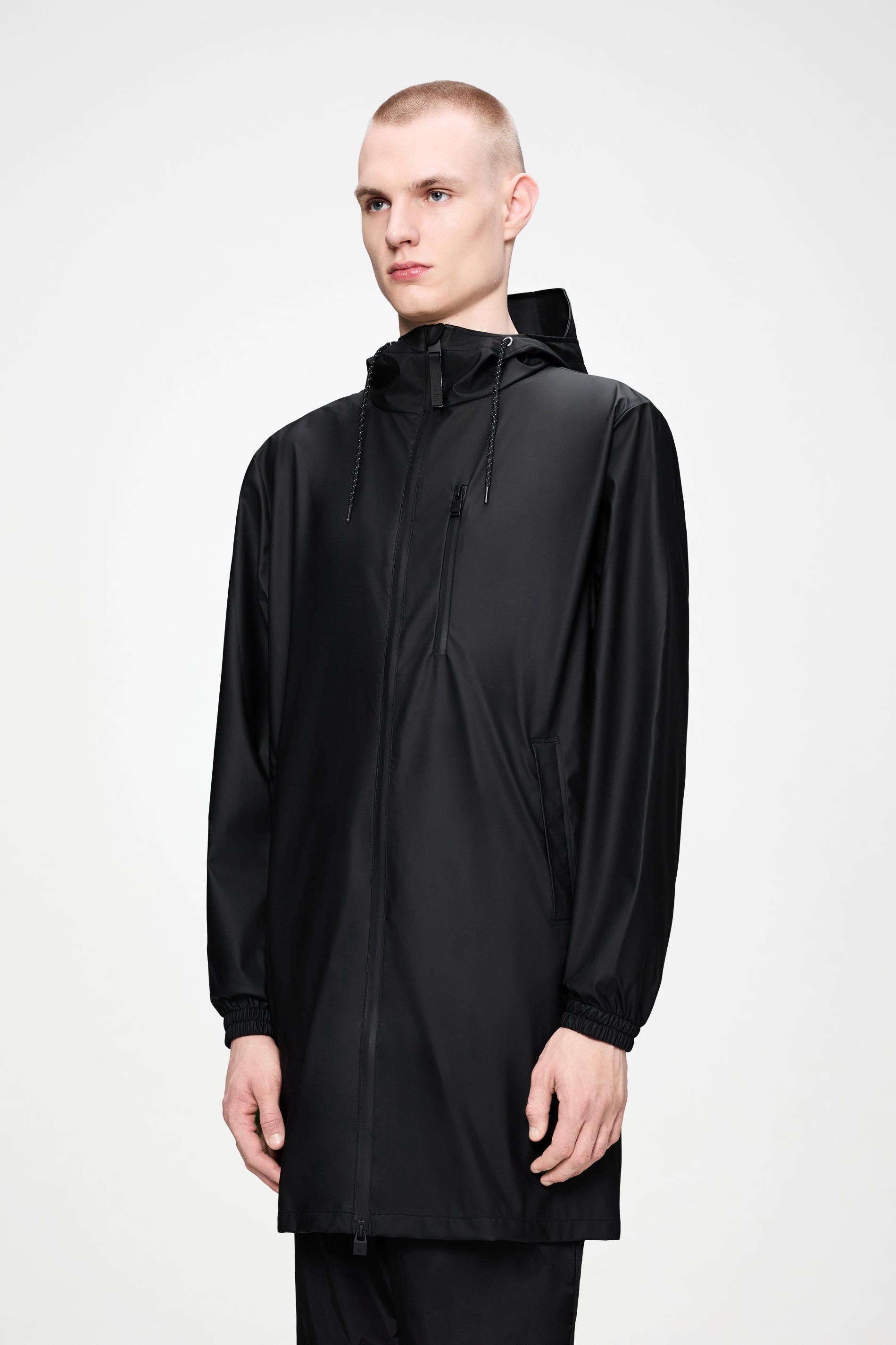 RAINS Long Storm Breaker Black Jacket