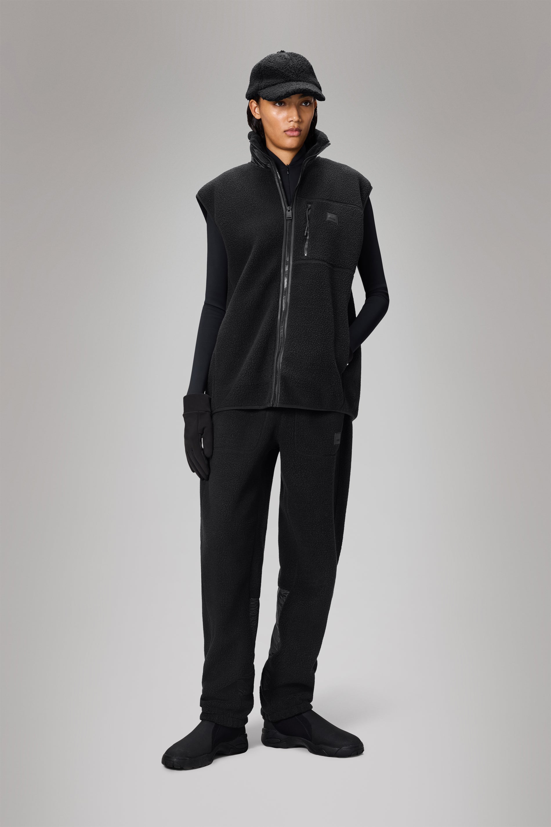 RAINS Yermo Fleece Vest Black Vest