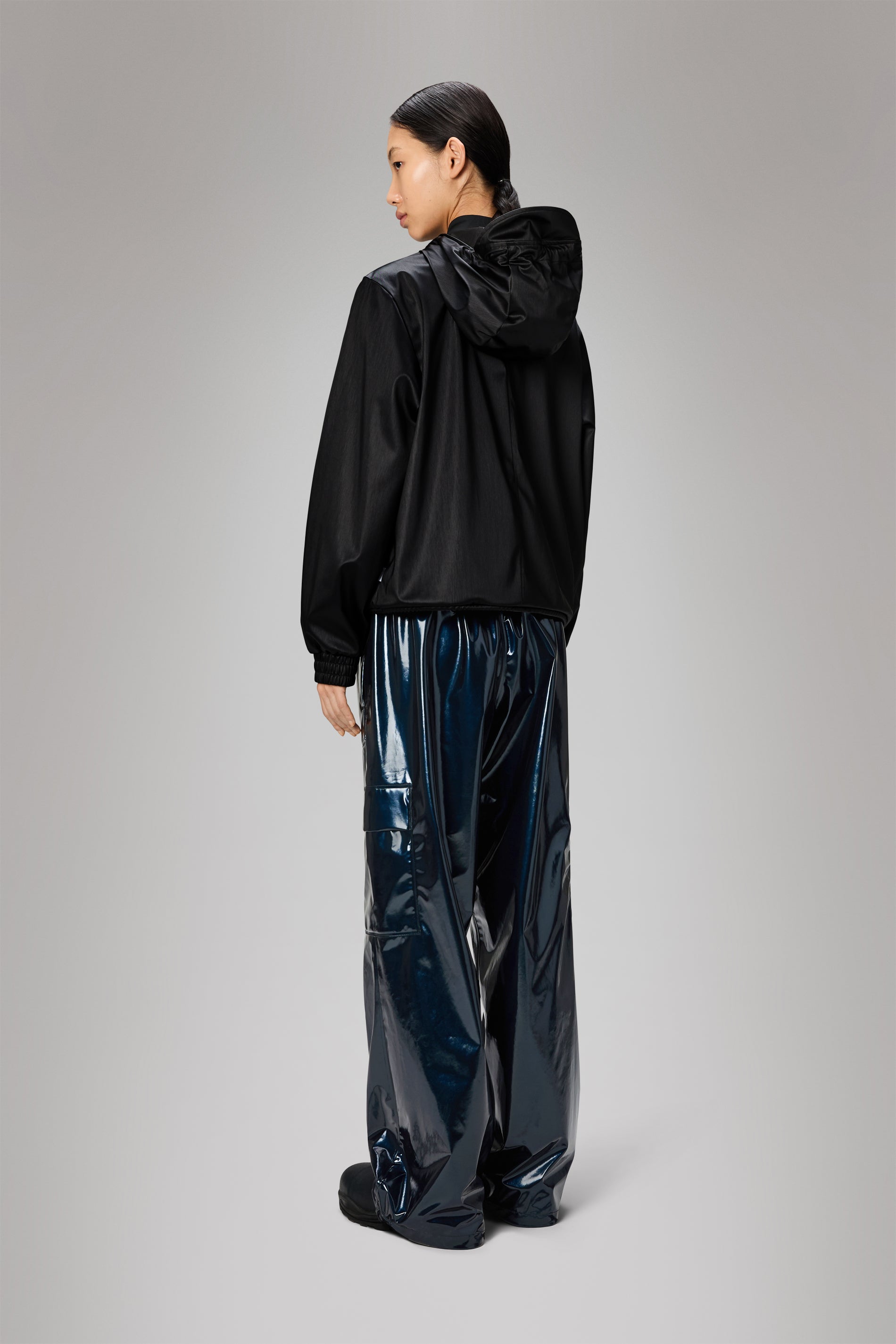 RAINS String W Jacket Black Grain Jacket