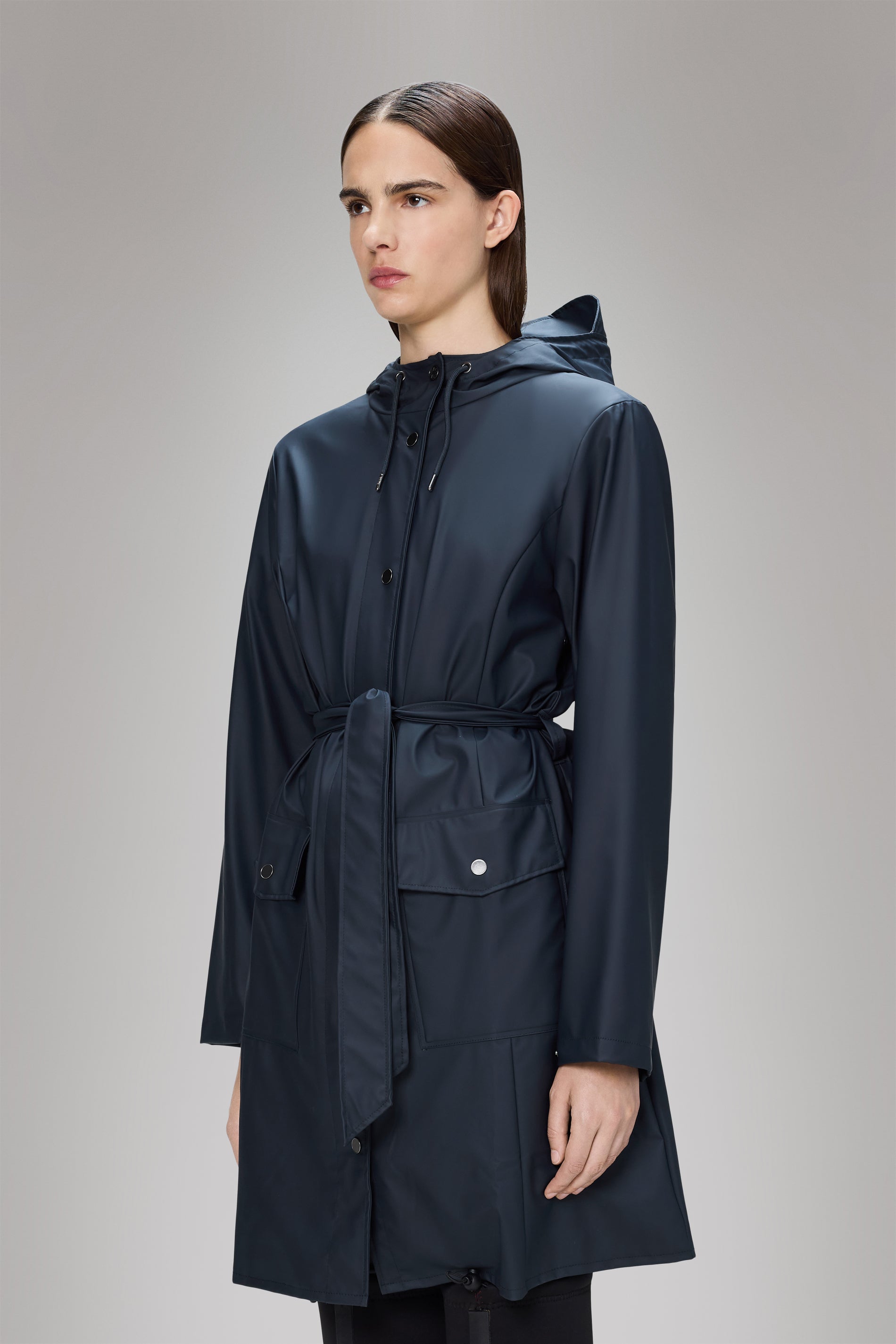 RAINS Curve Long Jacket
Navy Jacket