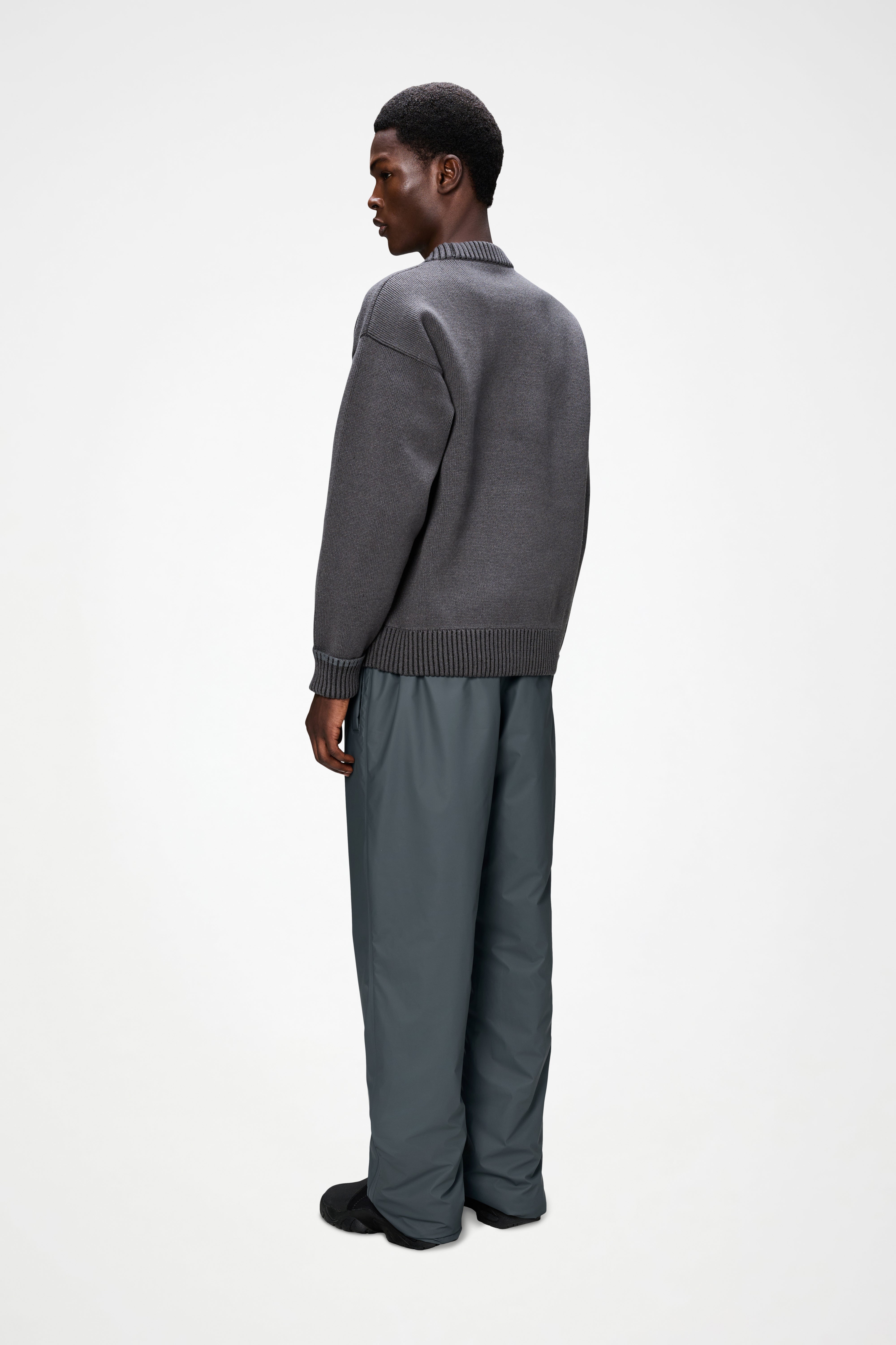 RAINS Sowa Knit Crew Neck Grey/Black Long Sleeve