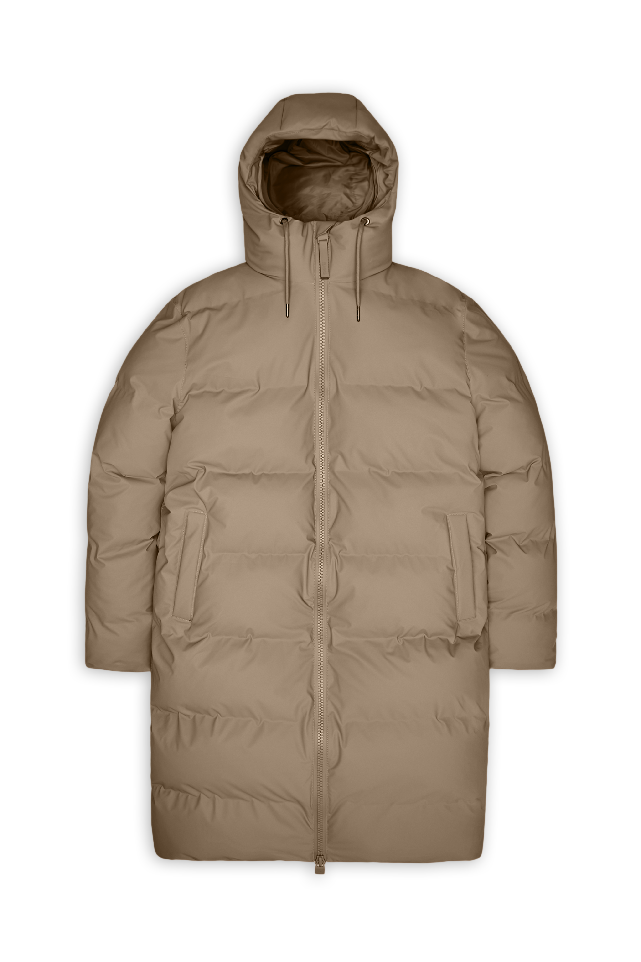 RAINS Alta Longer Puffer Jacket Beige Jacket
