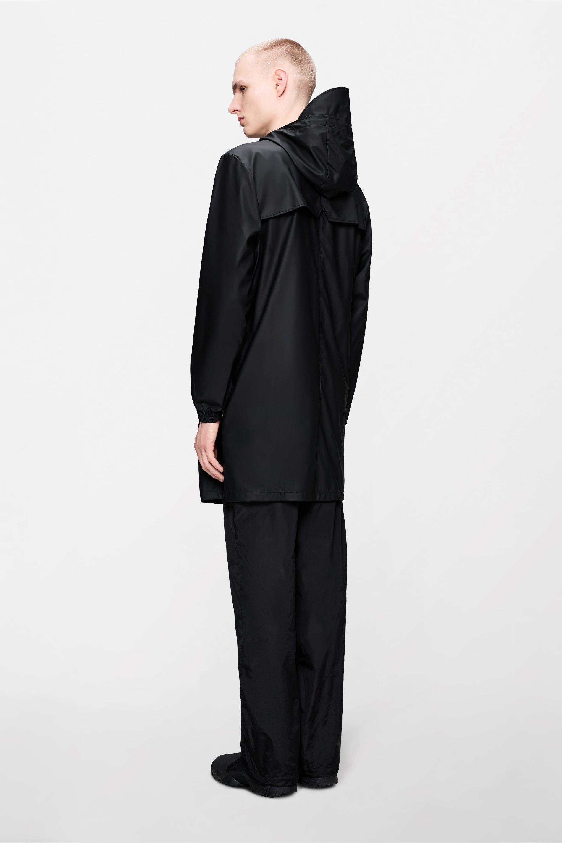 RAINS Long Storm Breaker Black Jacket