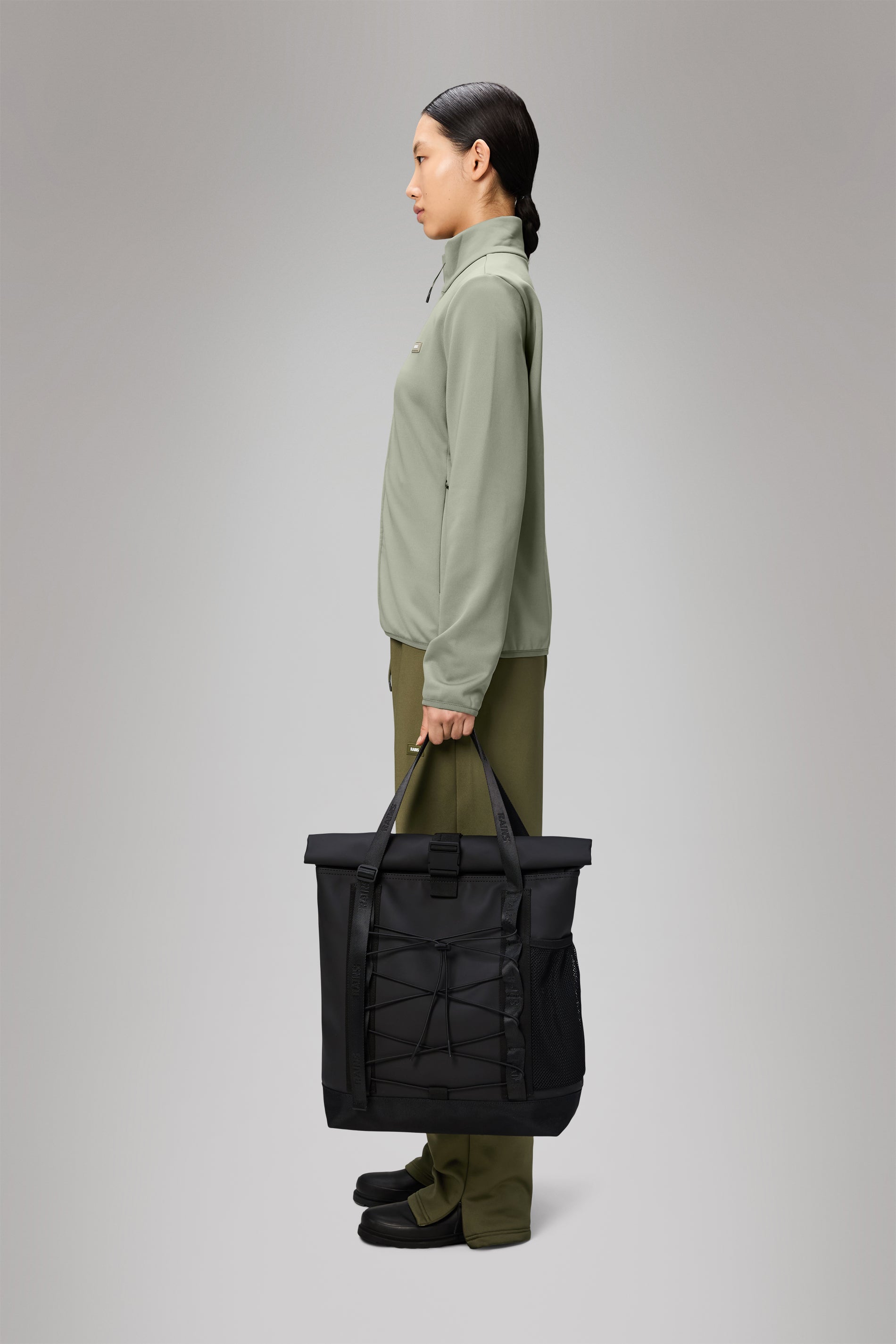 RAINS Trail Rolltop Tote Bag Black 23L H55 x D14 x W36 cm Tote