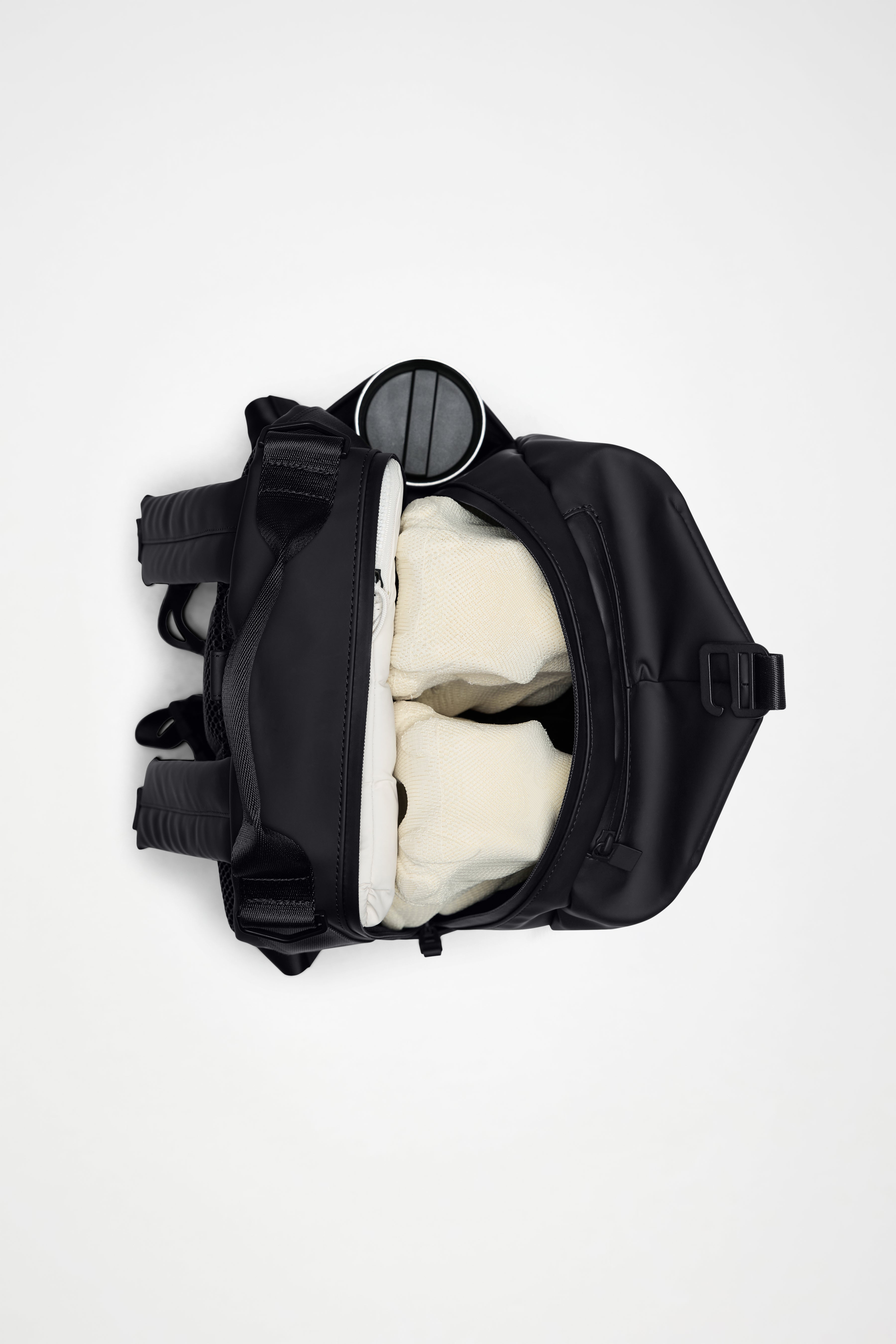 RAINS Clip Front Backpack Dark Grey Backpack