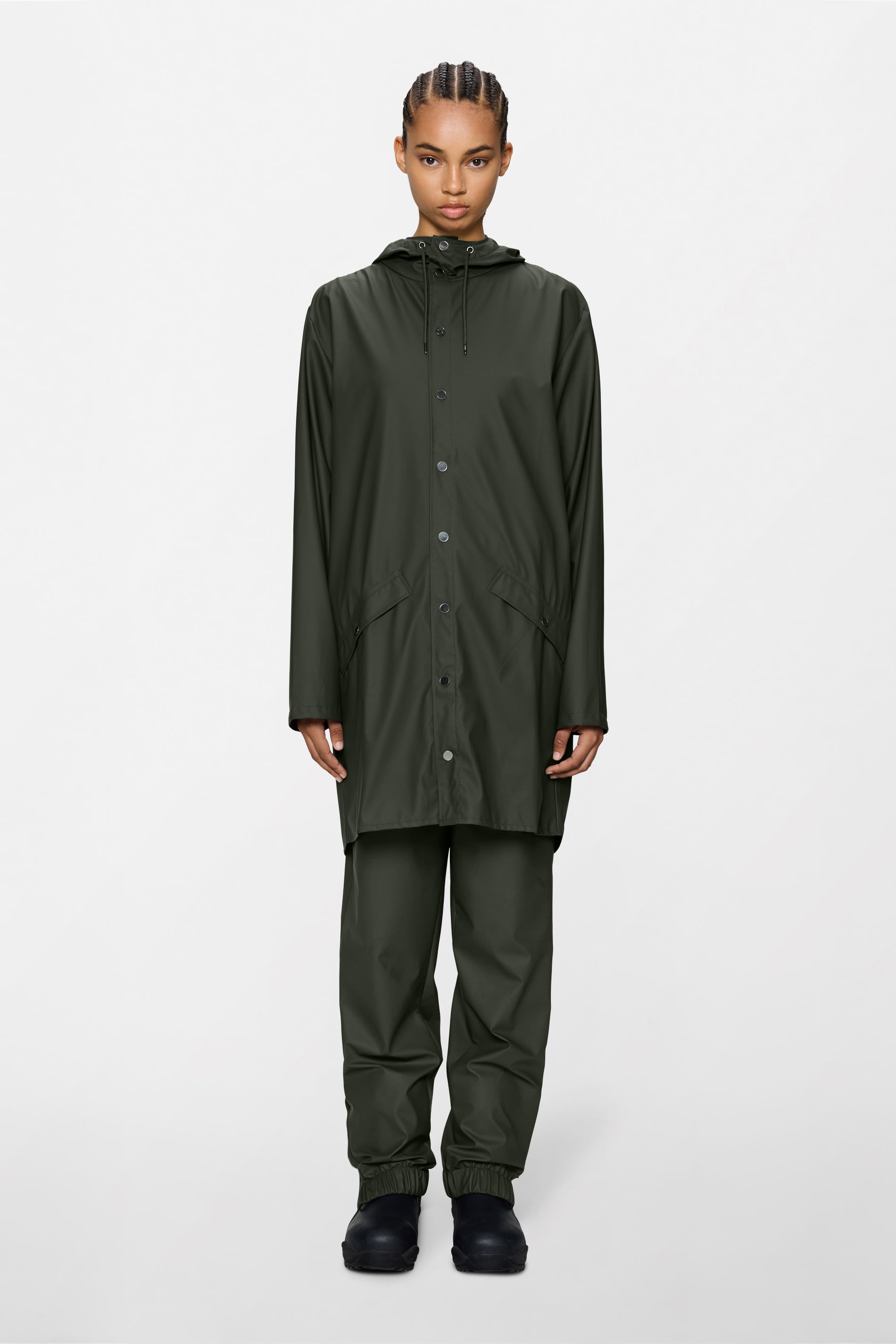 RAINS Long Jacket Green Jacket