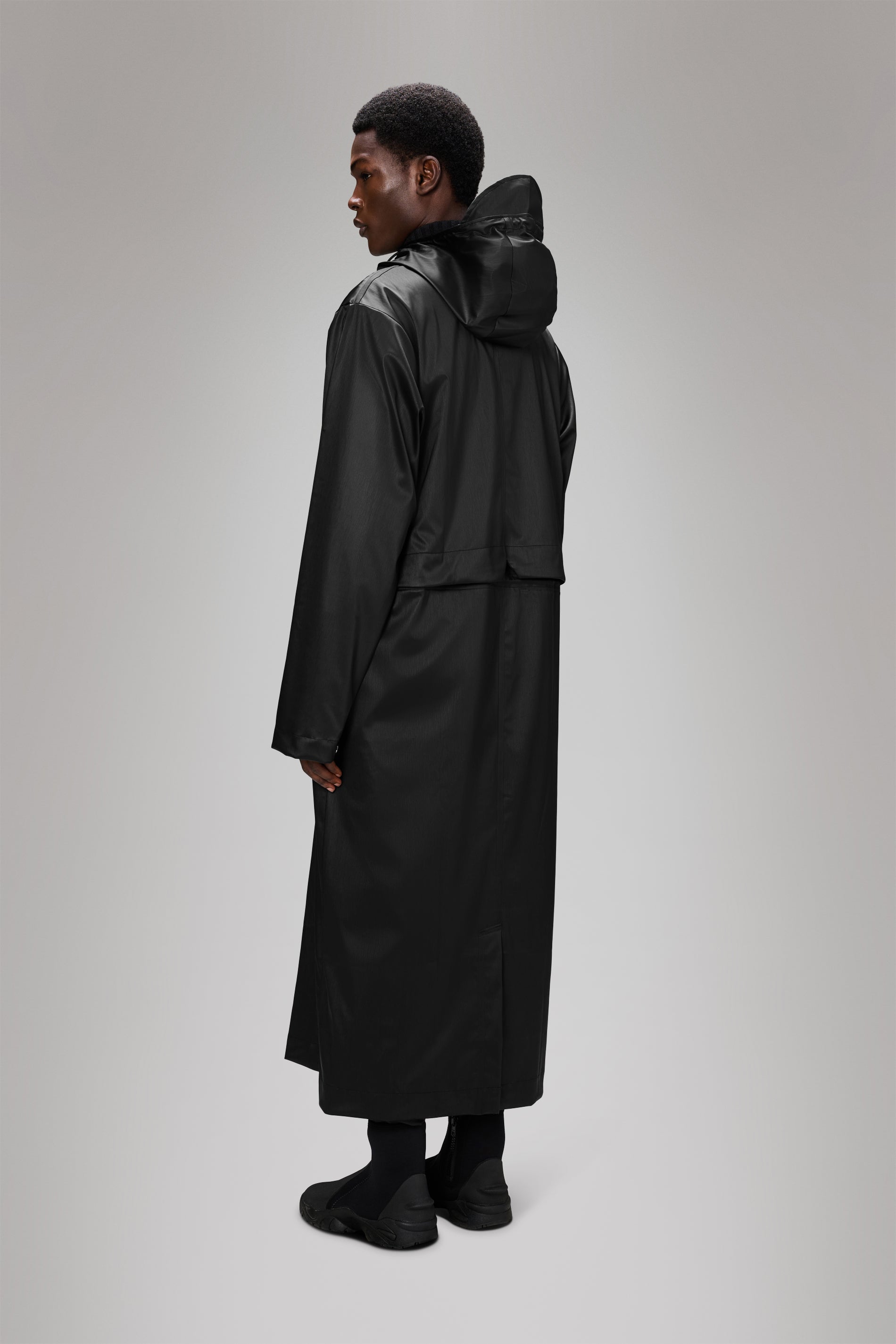 RAINS Bold Longest Jacket Black Grain Jacket