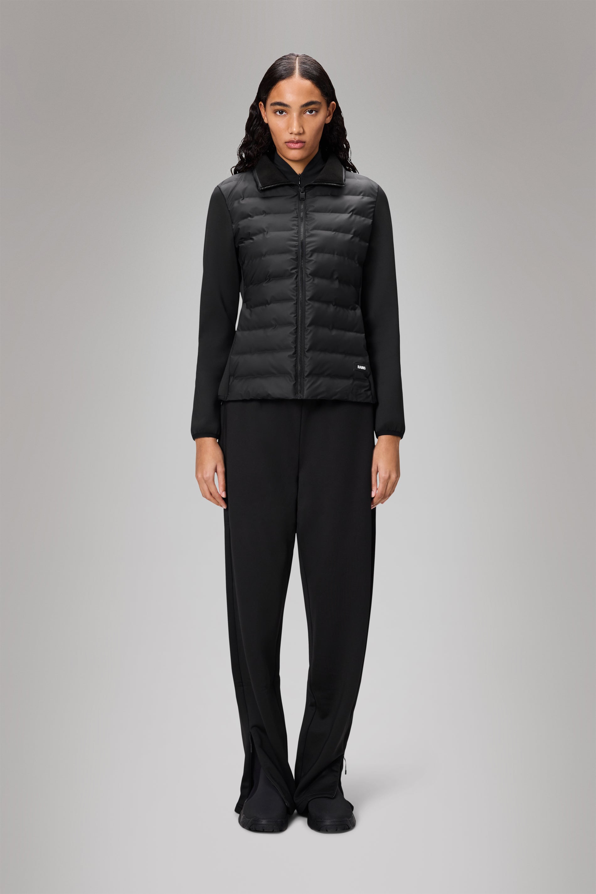 RAINS Safi Fleece Hybrid Curve Jacket Black Jacket