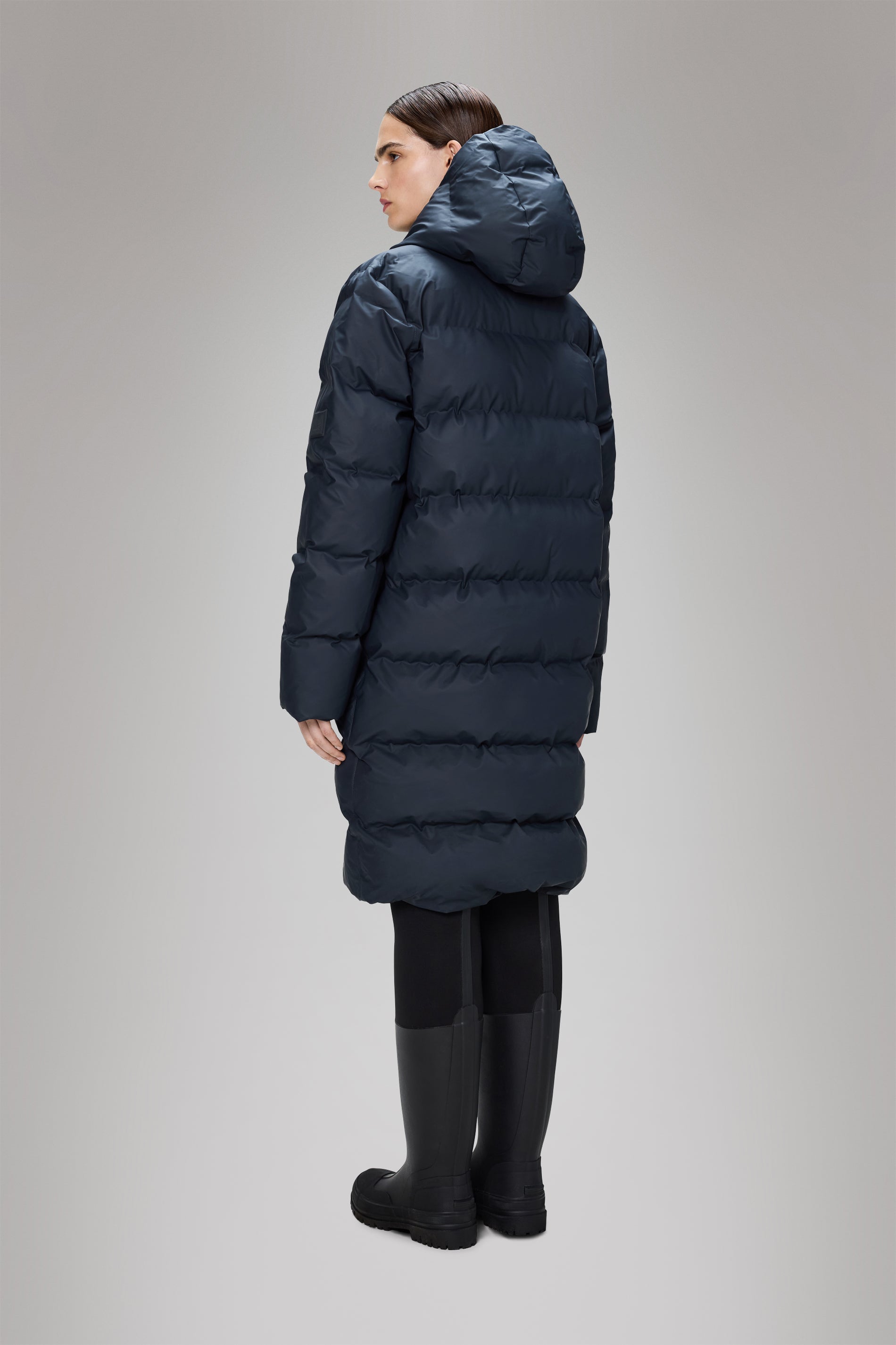 Rains Alta Longer Puffer Jacket Navy Jacket