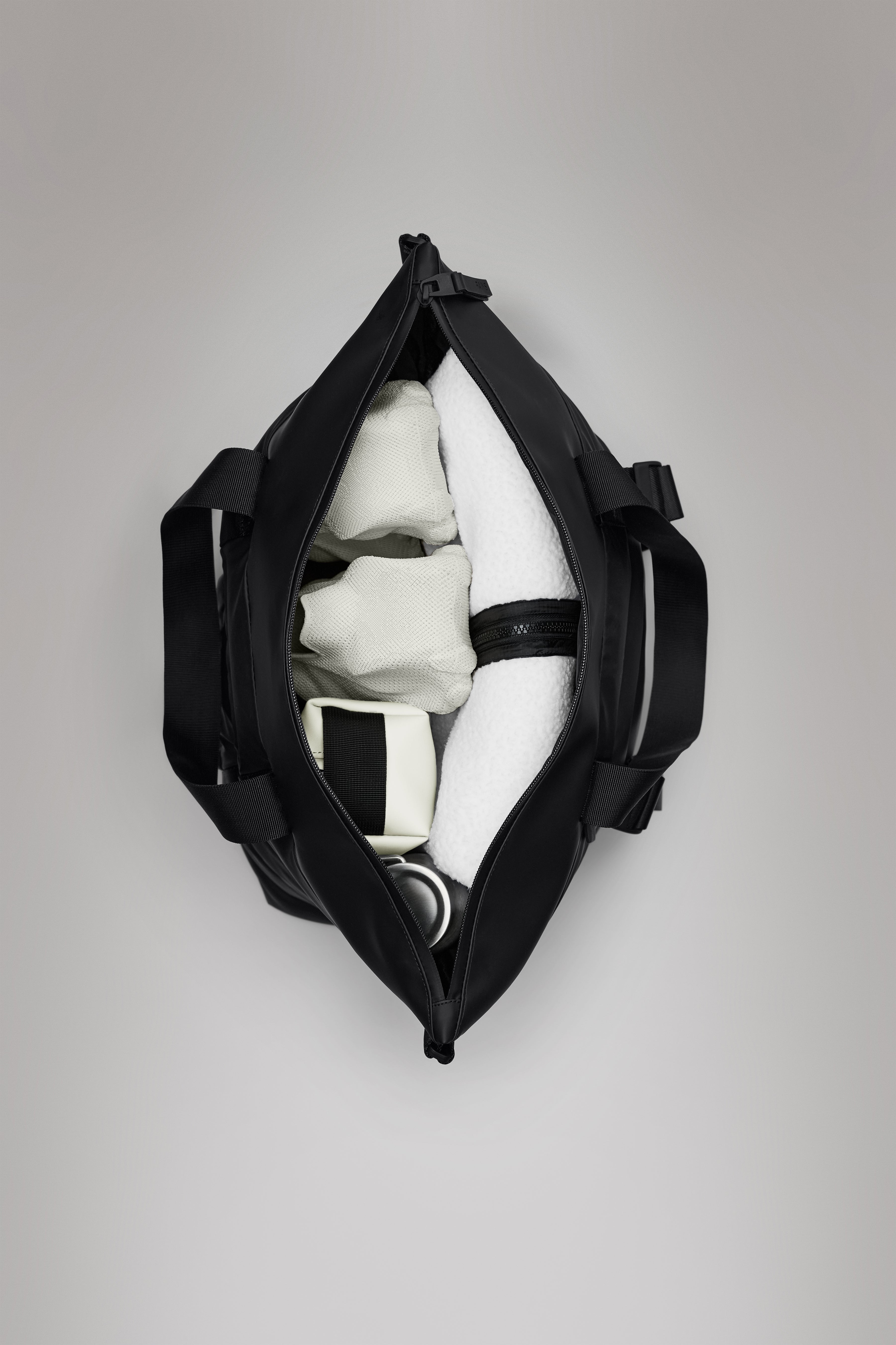 Rains Puffer Mix Tote Bag Mini Black 26L H39 x D16 x W42 cm Tote