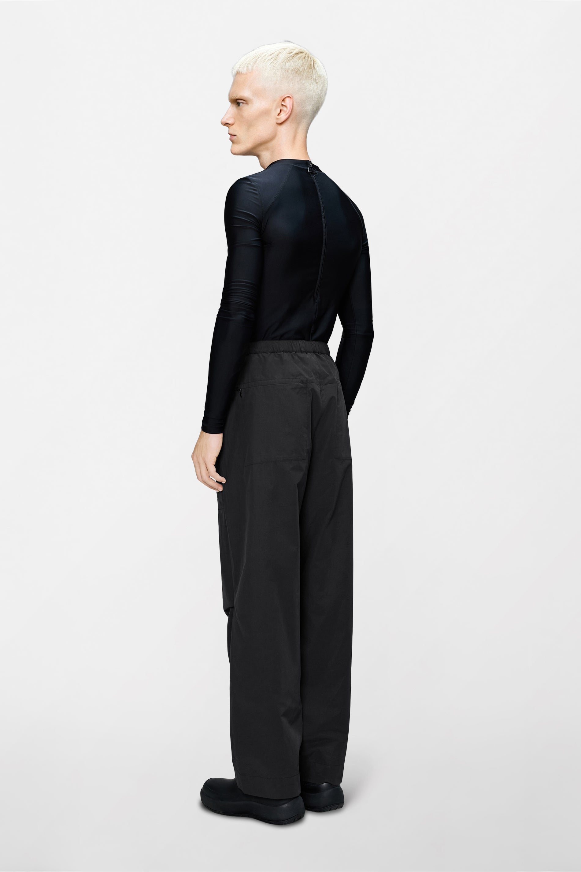 RAINS Light Woven Pants Wide Black Pants