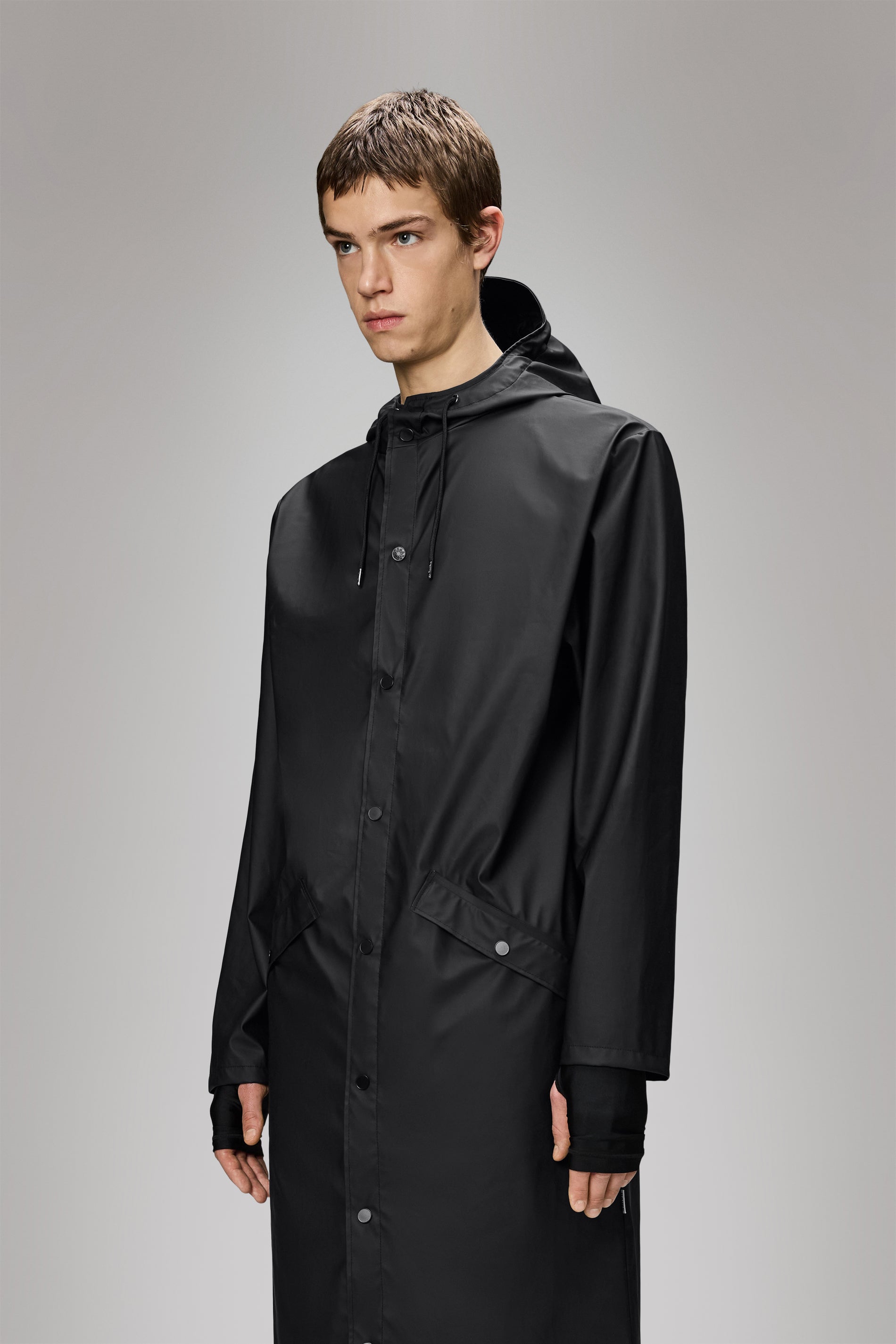 RAINS Longer Jacket Black Jacket