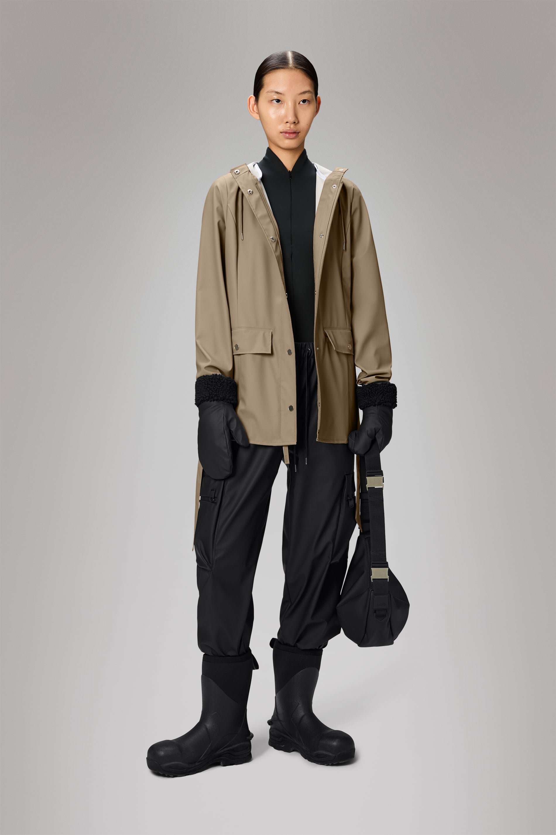 RAINS Curve Jacket Beige Jacket