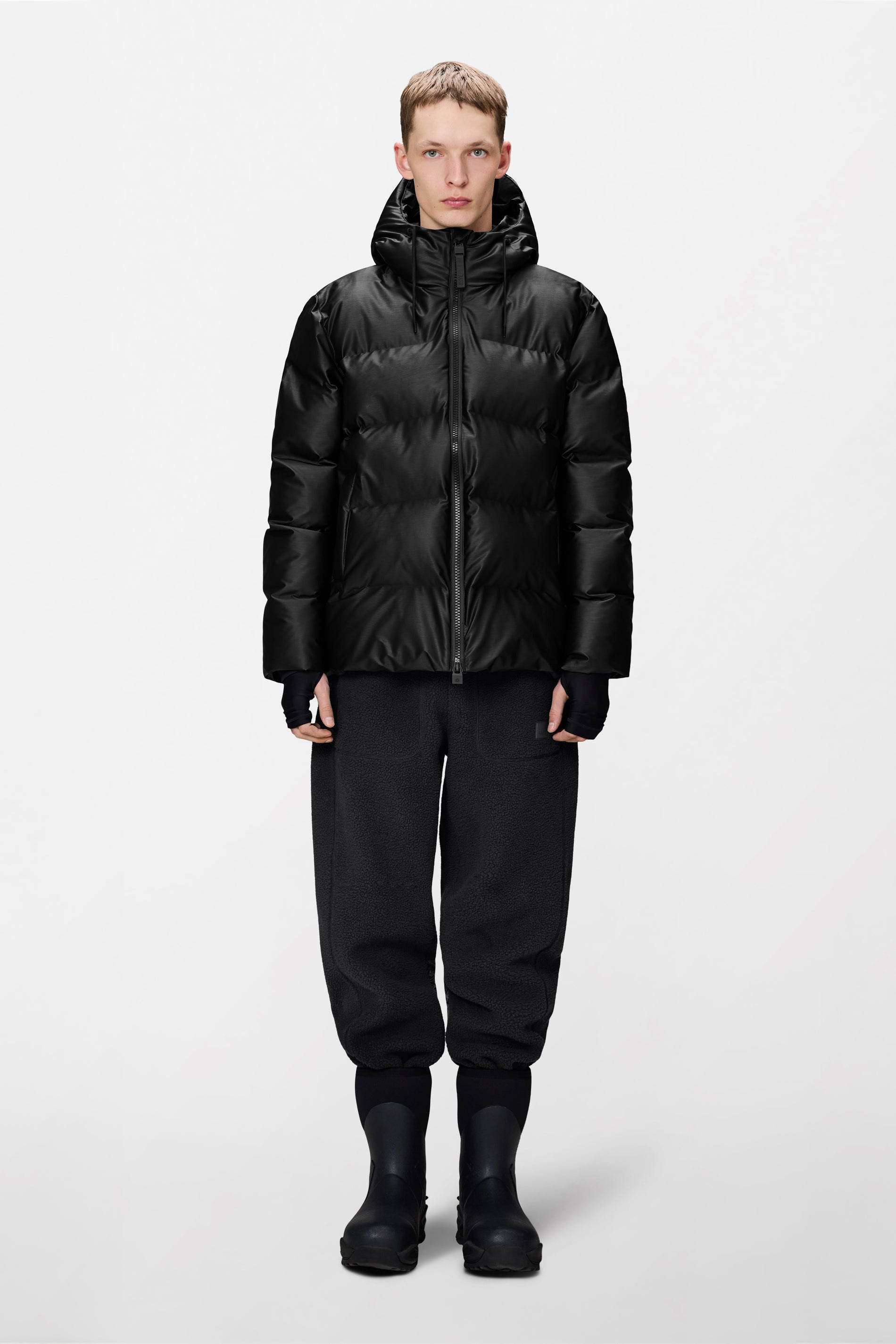 RAINS Alta Puffer Jacket Black Grain Jacket