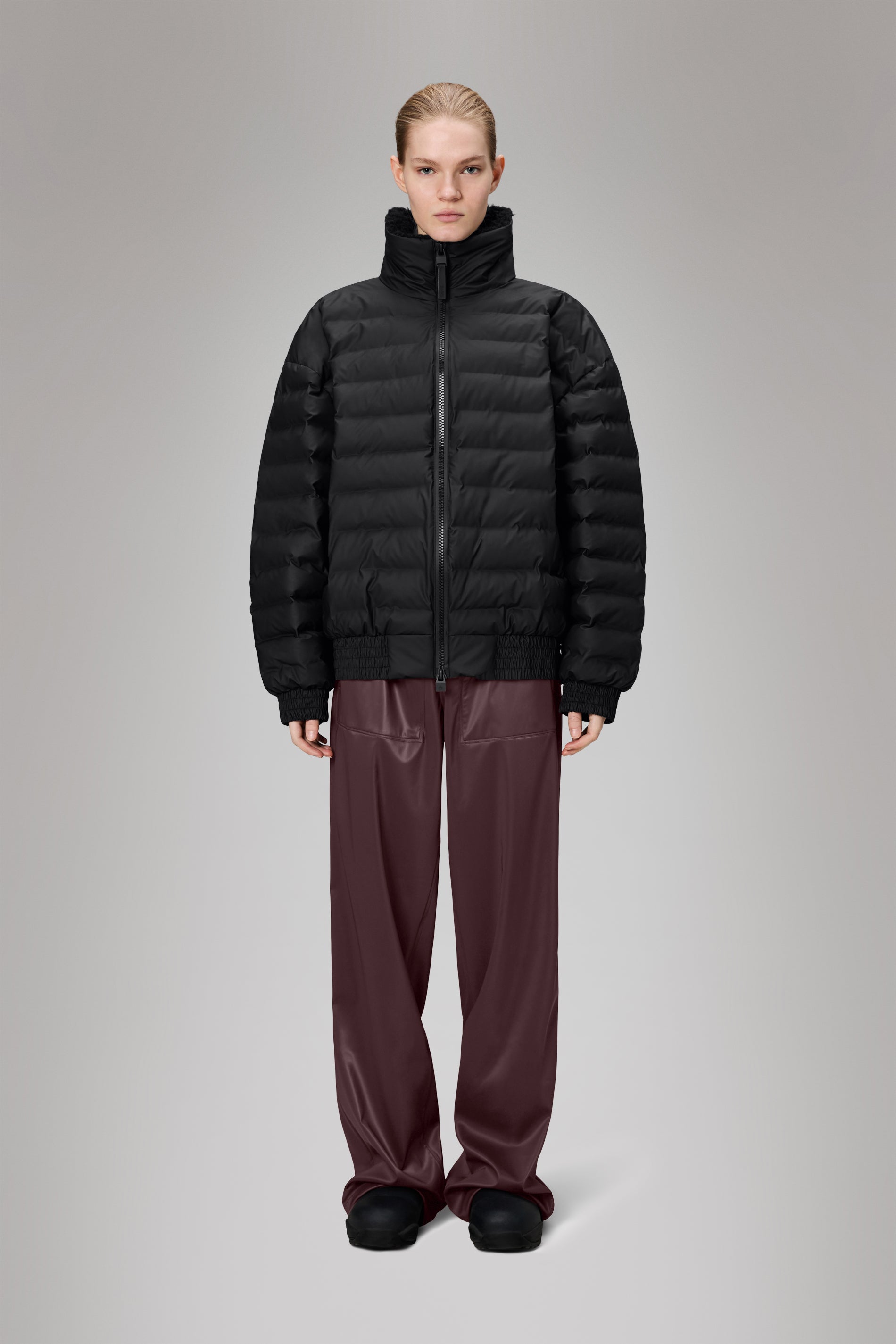 RAINS Lohja Vision Puffer Bomber Jacket Black Jacket