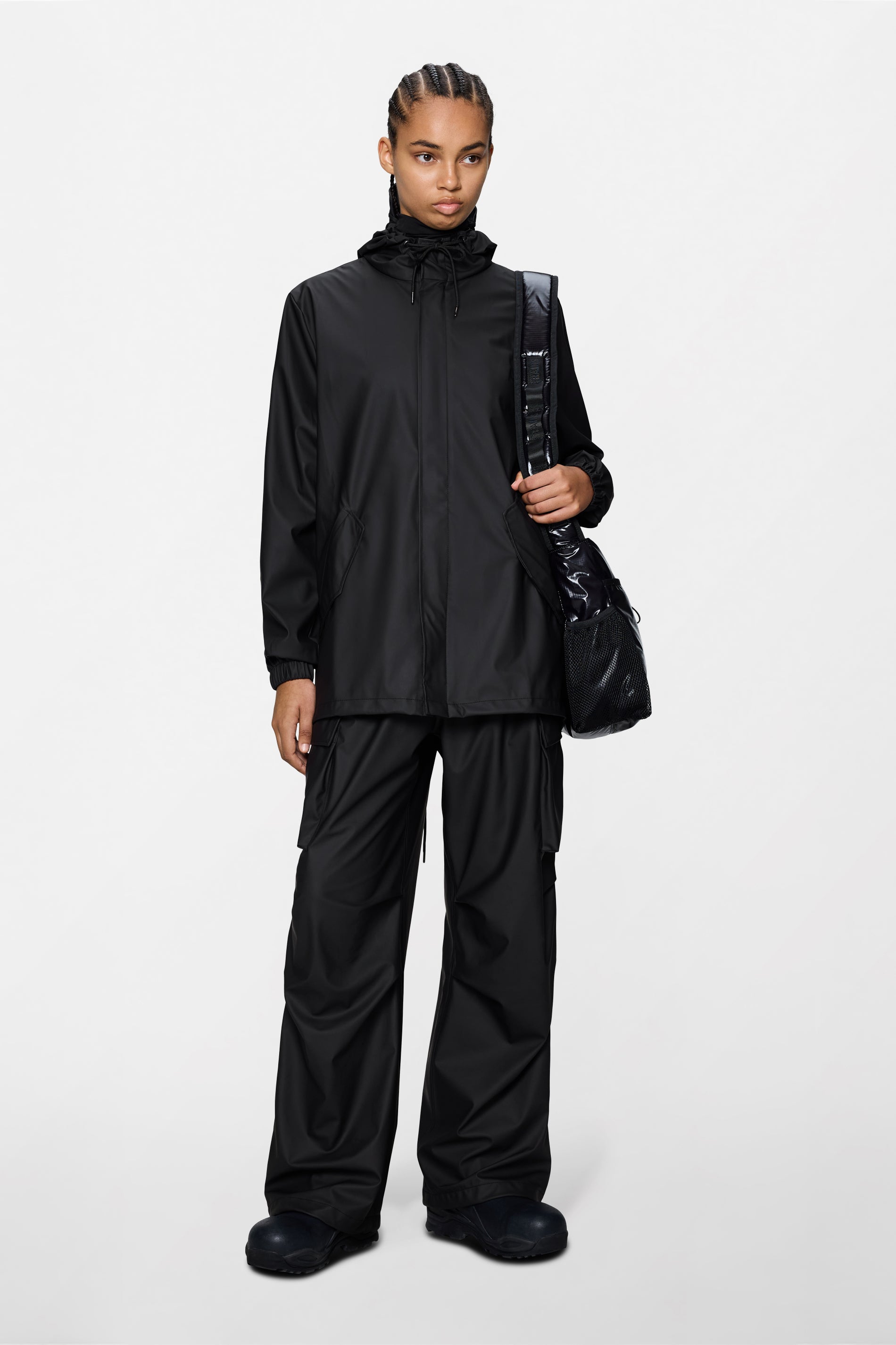 RAINS Fishtail Jacket Black Jacket