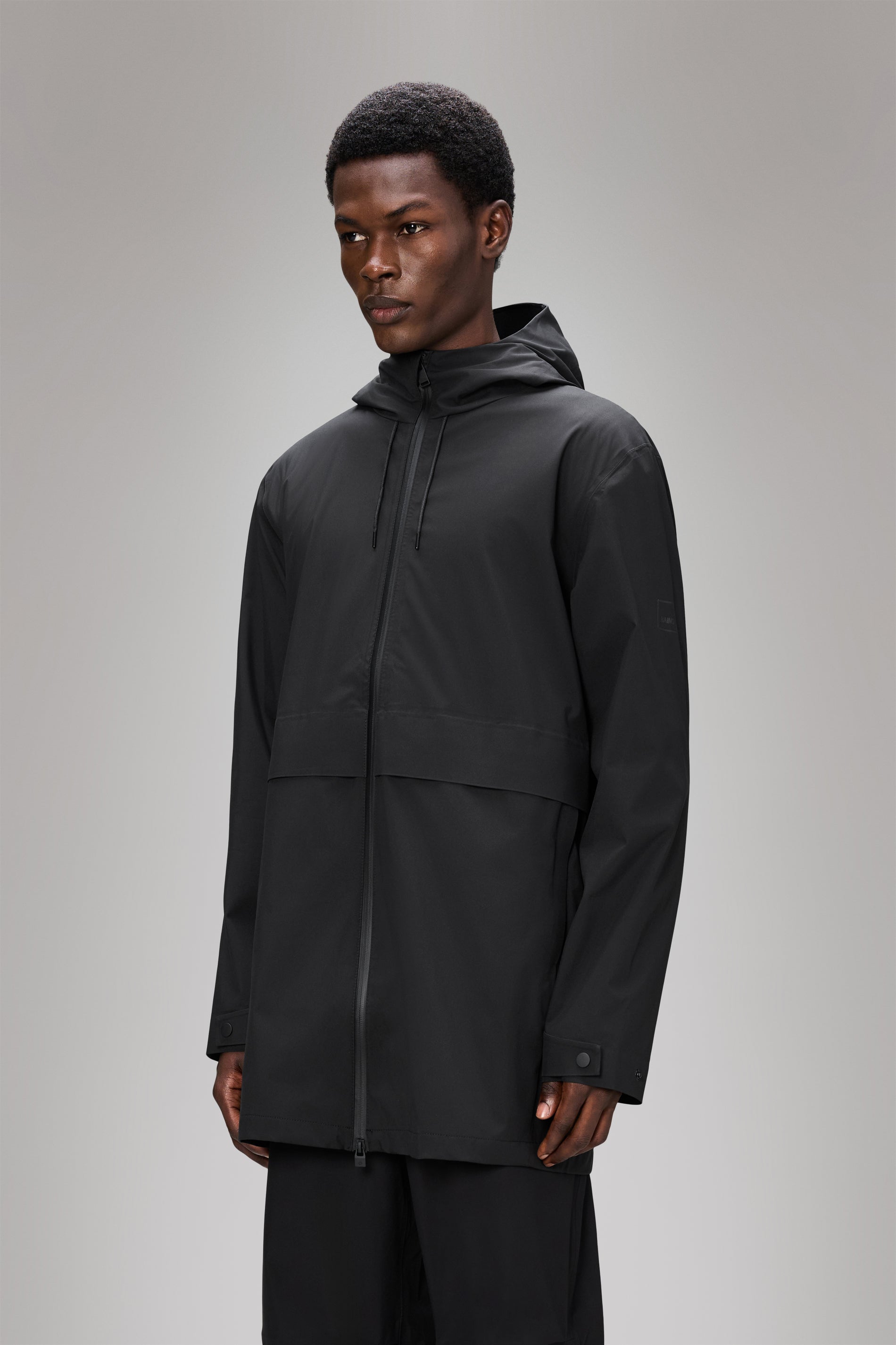 RAINS Suva Hardshell Long Jacket Black Jacket