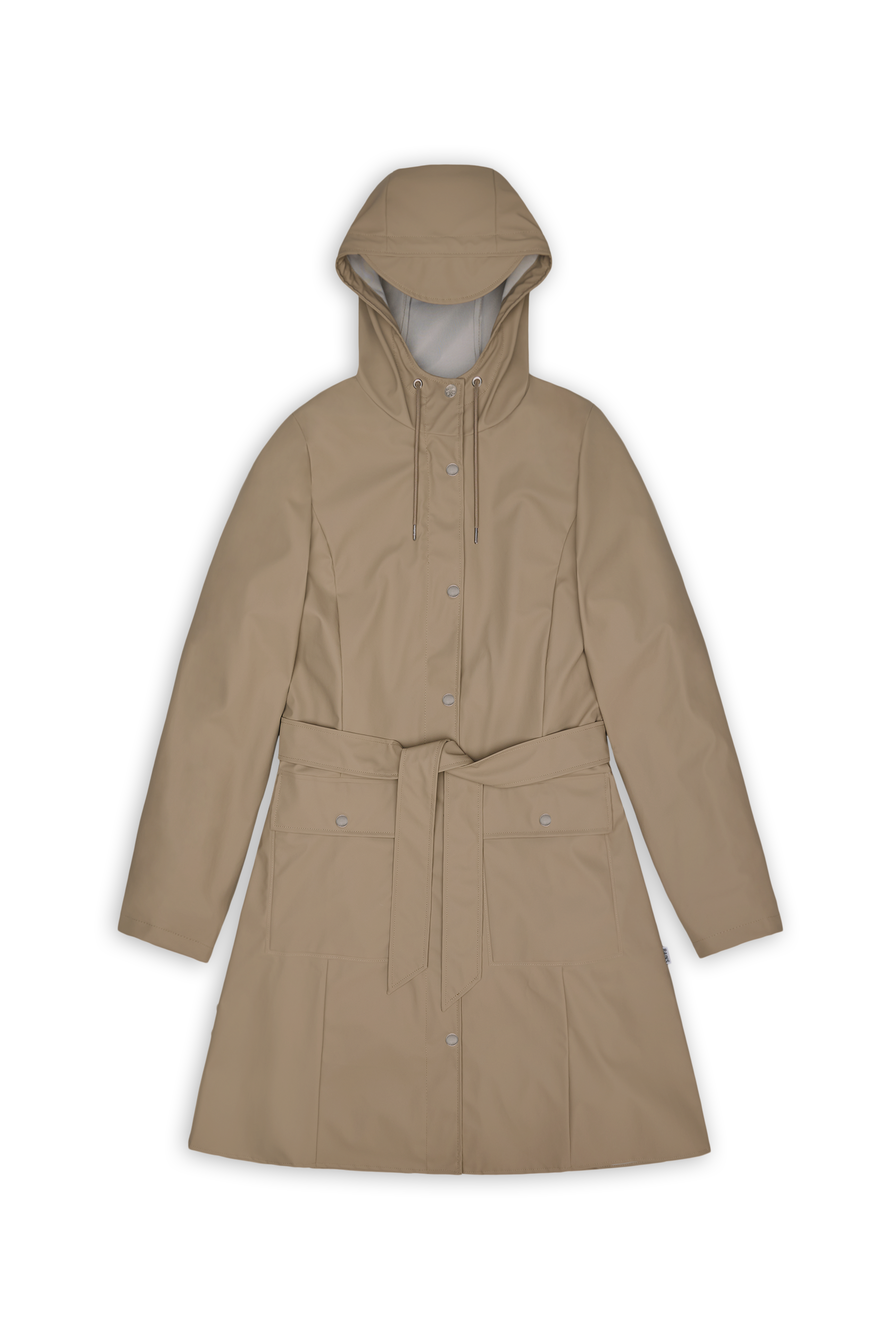RAINS Curve Long Jacket
 Beige Jacket