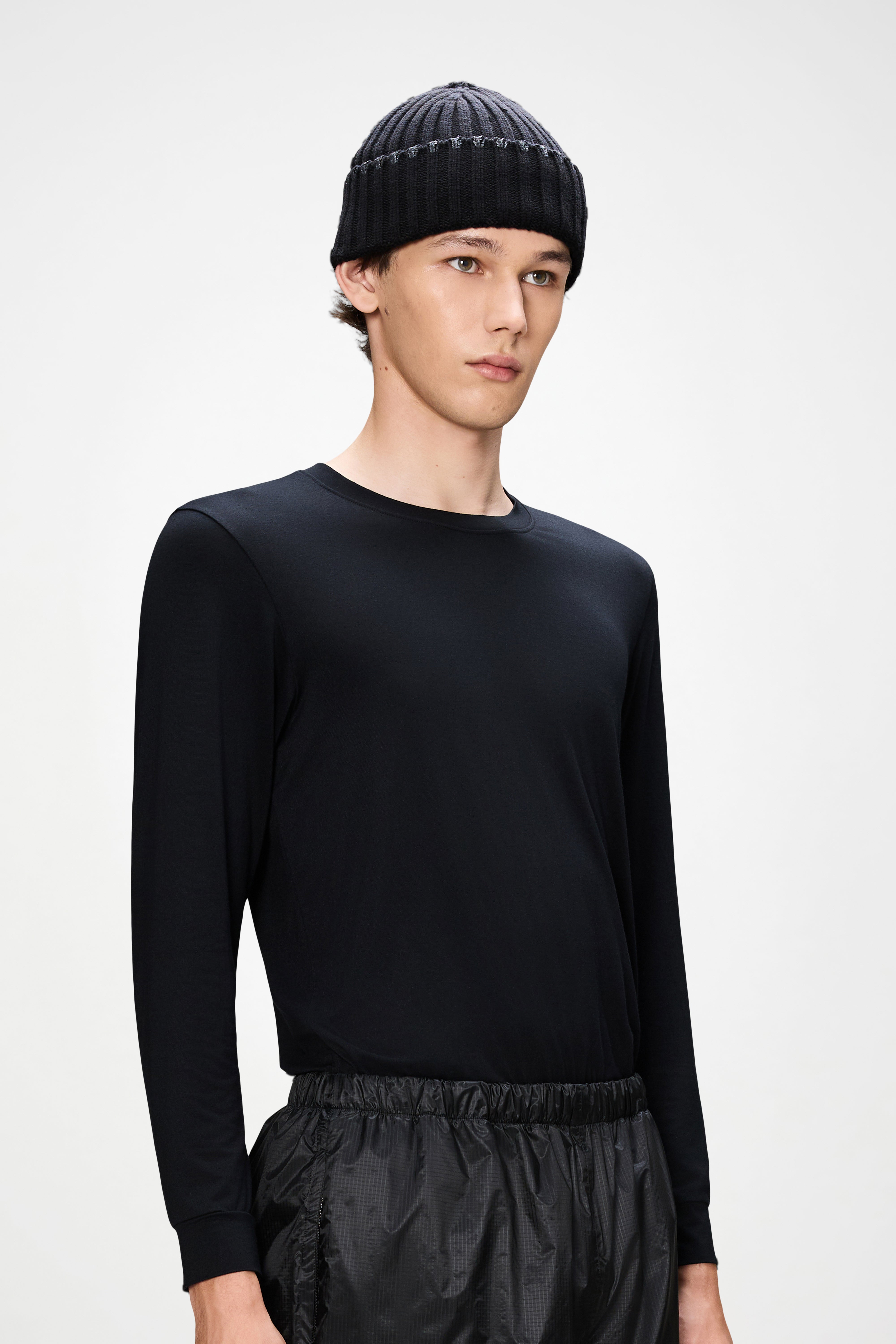 RAINS Sapa Knit Beanie Black Headwear