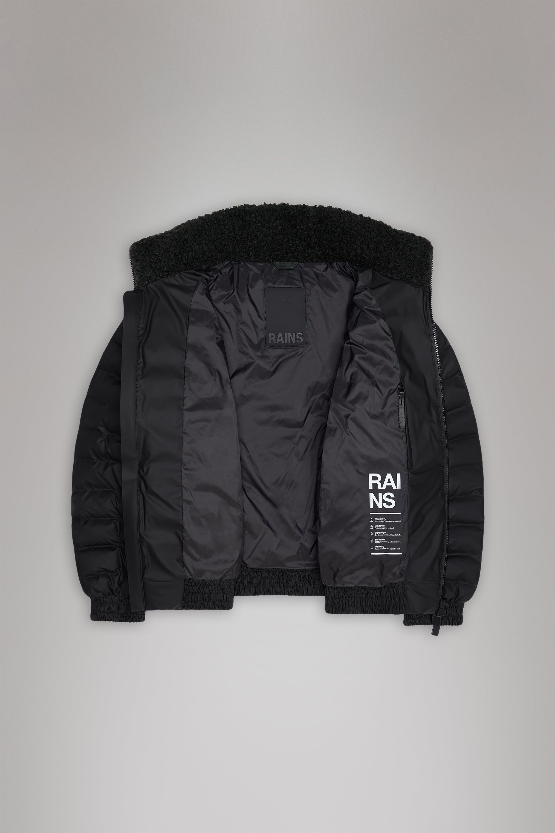 RAINS Lohja Vision Puffer Bomber Jacket Black Jacket
