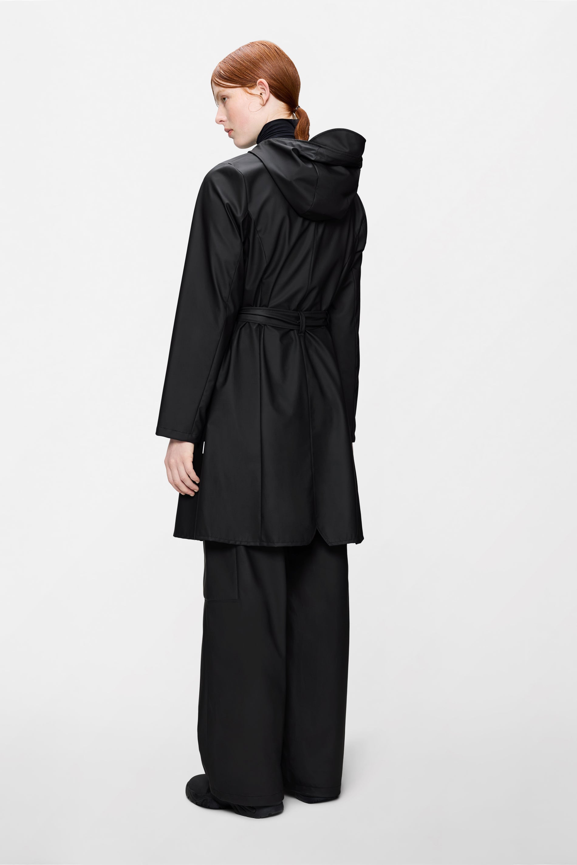 RAINS Curve Long Jacket
 Black Jacket