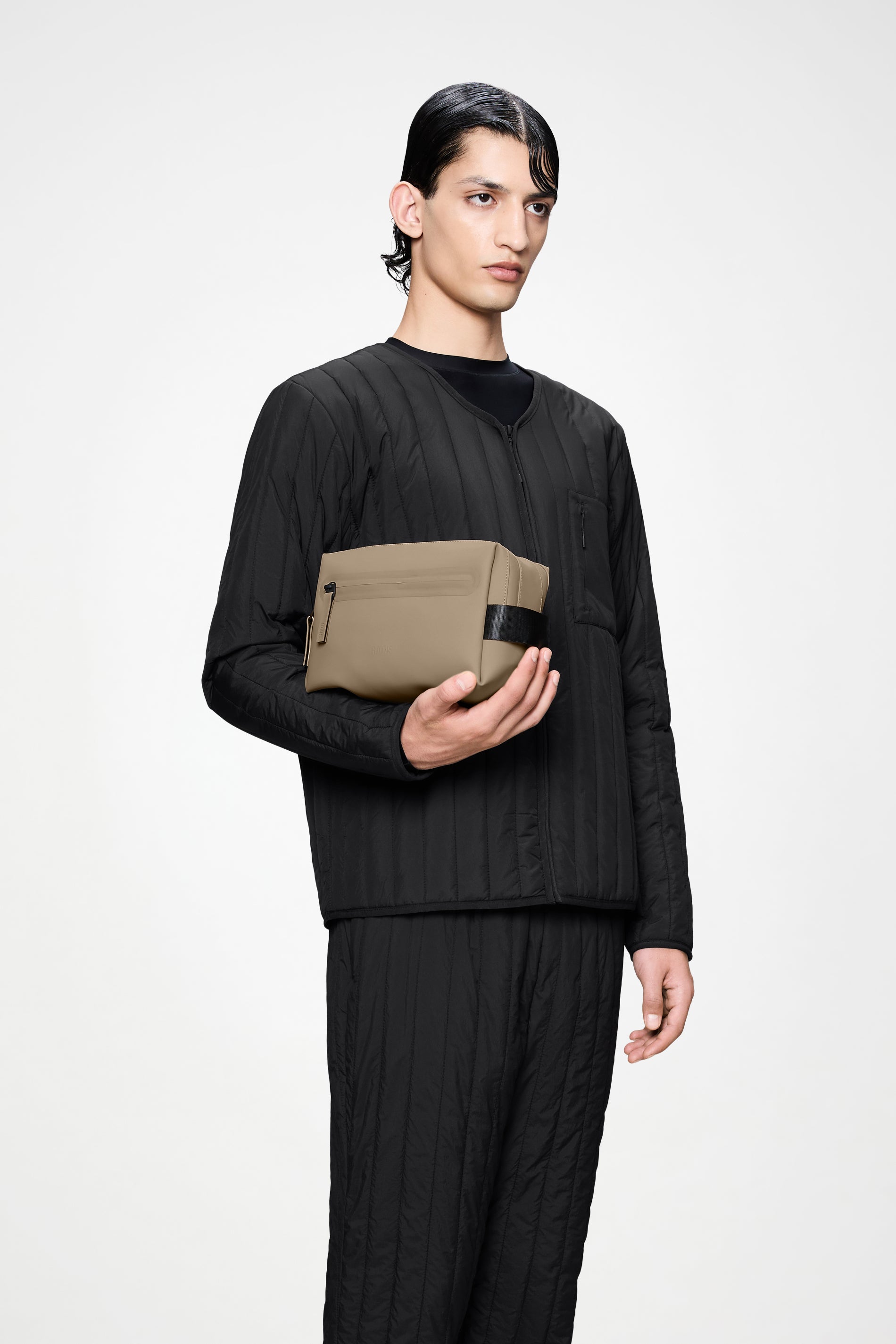 RAINS 2 Zip  Wash Bag Beige Wash Bag