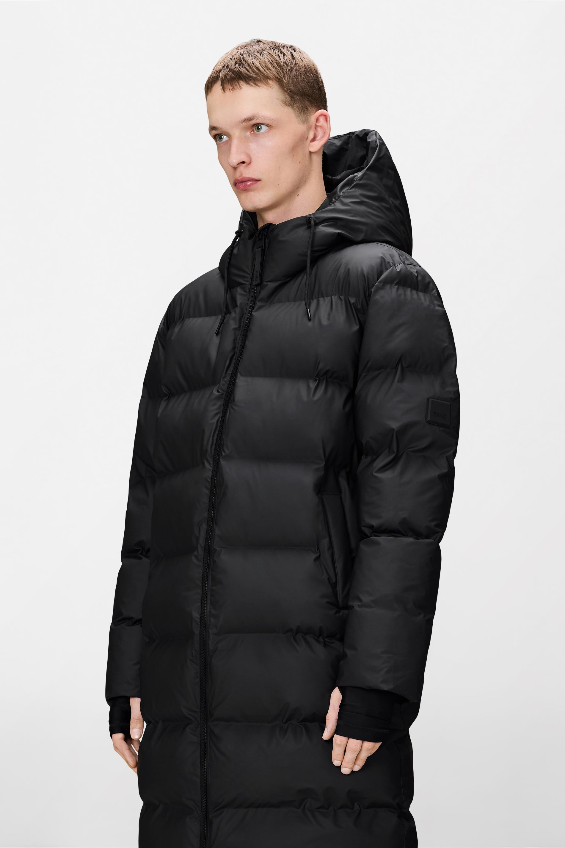 RAINS Alta Longer Puffer Jacket Black Jacket
