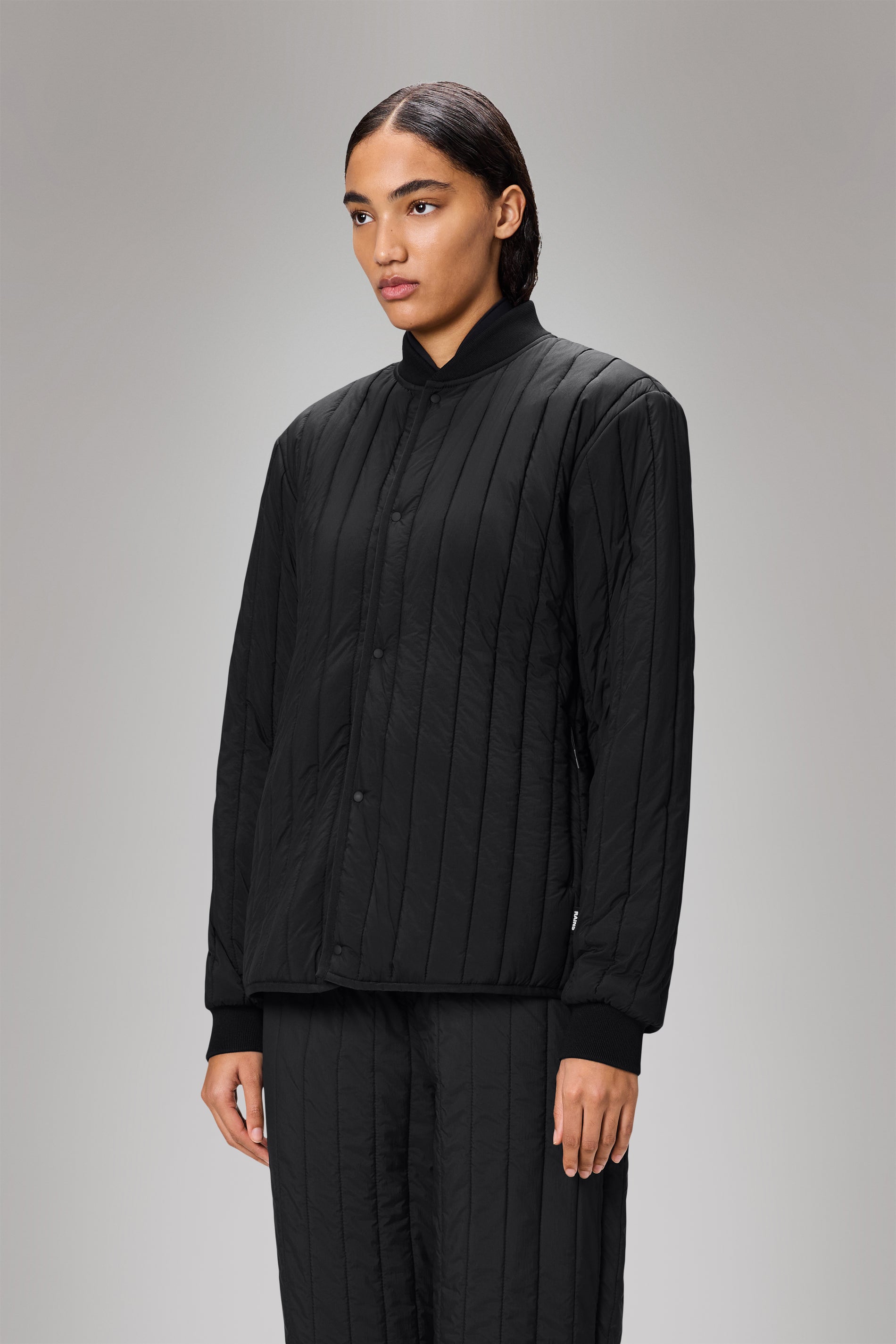 RAINS Banja Liner Bomber Jacket Black Overshirt