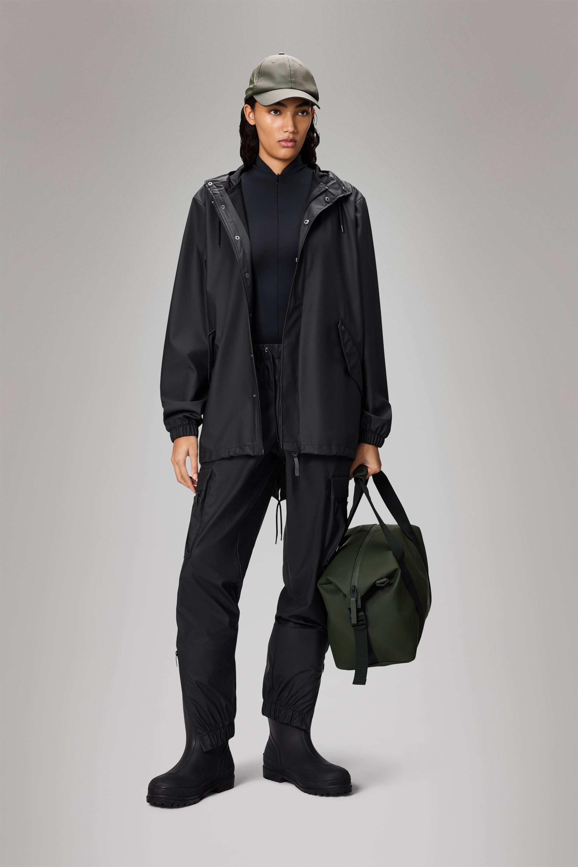 RAINS Fishtail Jacket Black Jacket